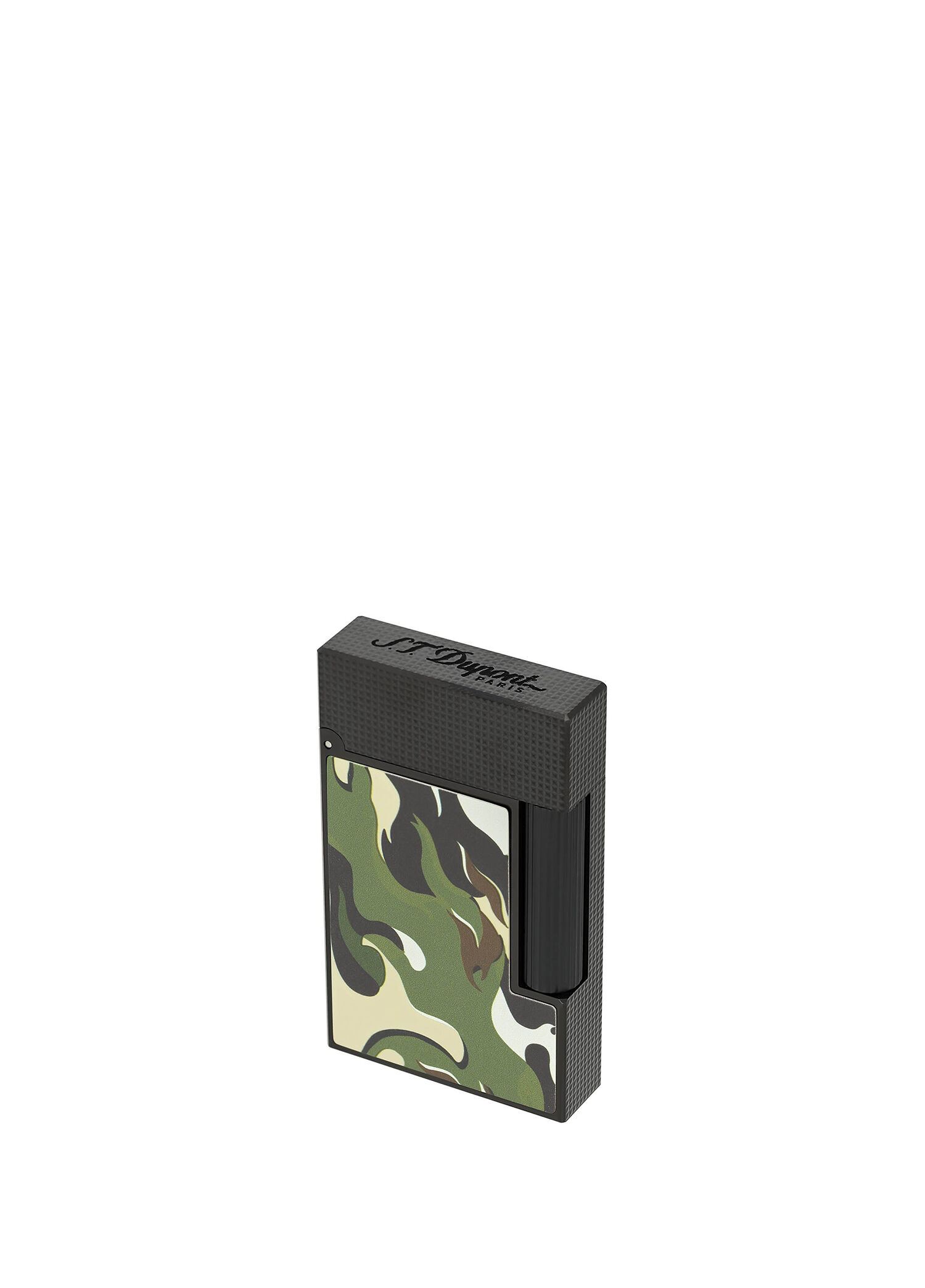 Ligne 2 Camo Haki Siyah Guilloche Çakmak C16050