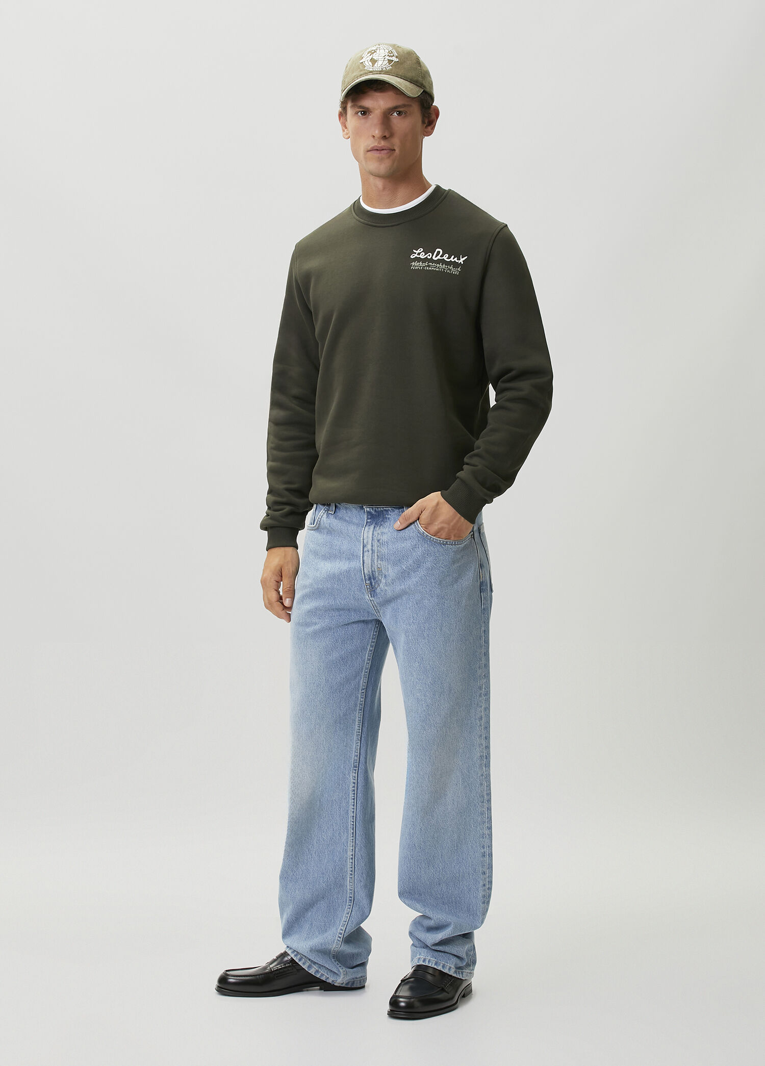 Dark Green Logo Detailed Sweatshirt