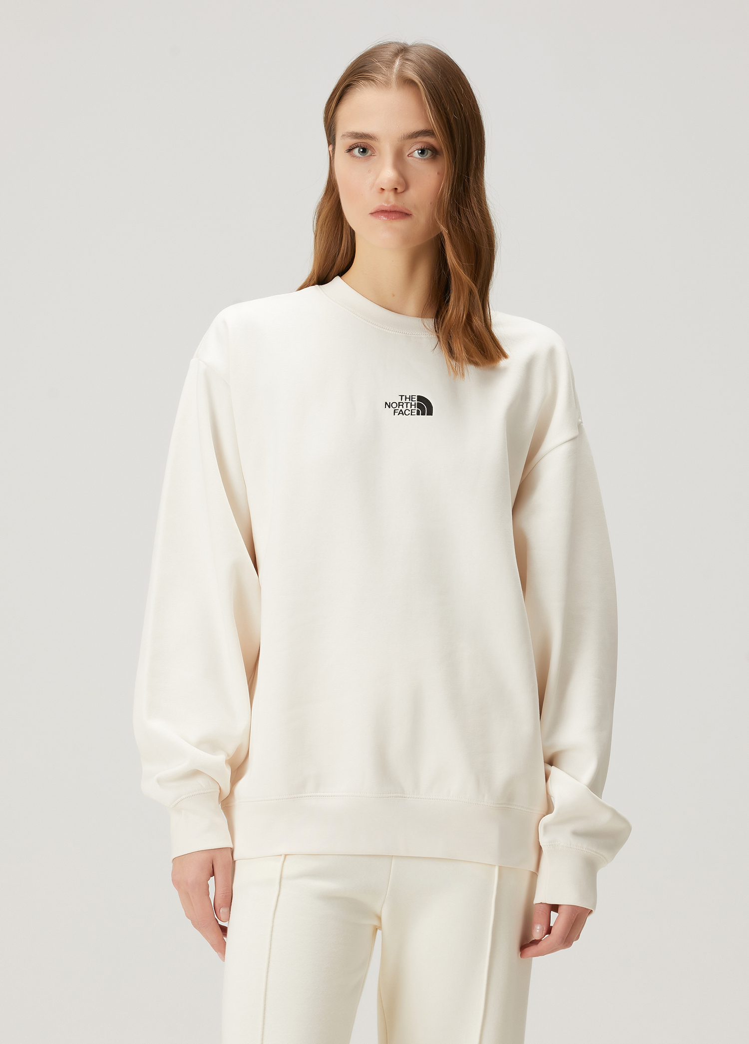 Essential Oversize Beyaz Sweatshirt