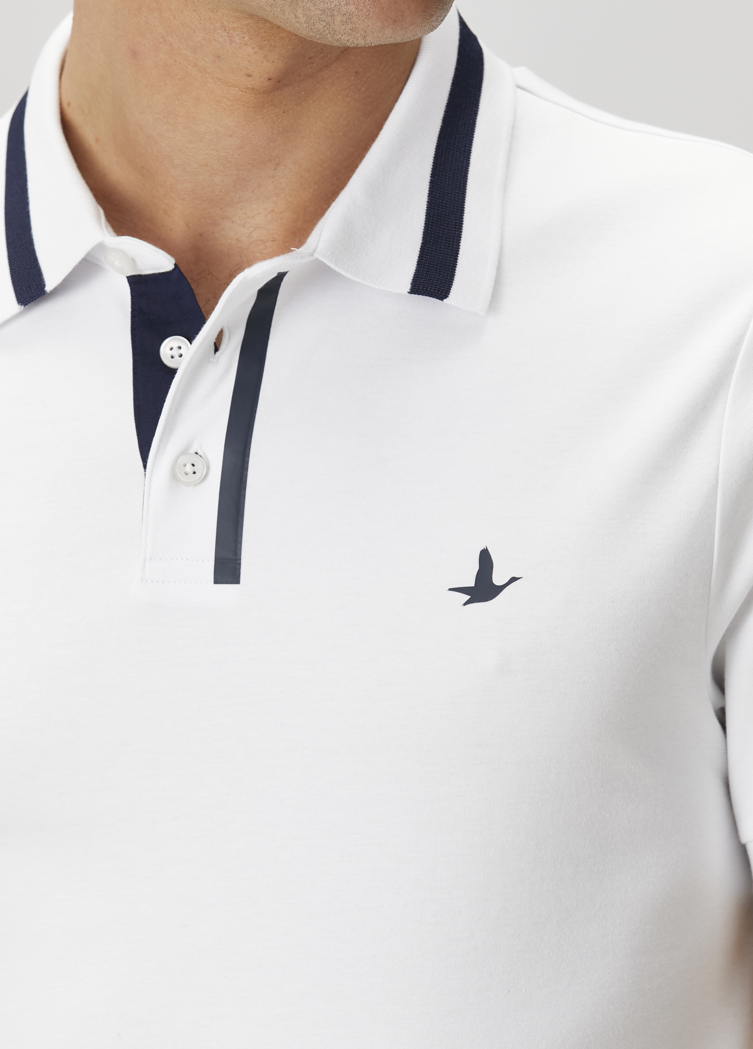 Slim Fit Beyaz Polo Yaka T-shirt_6