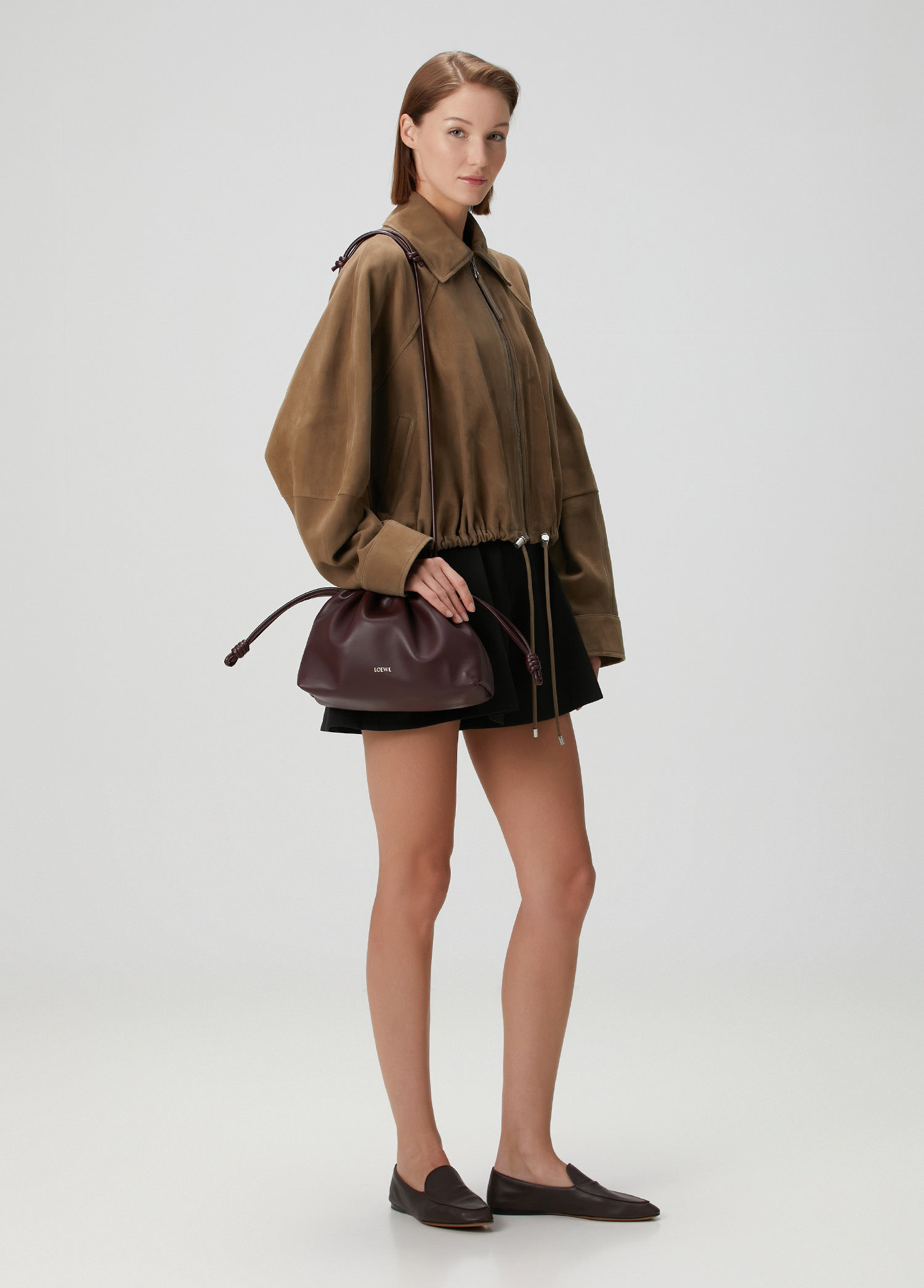 Khaki Suede Balloon Jacket