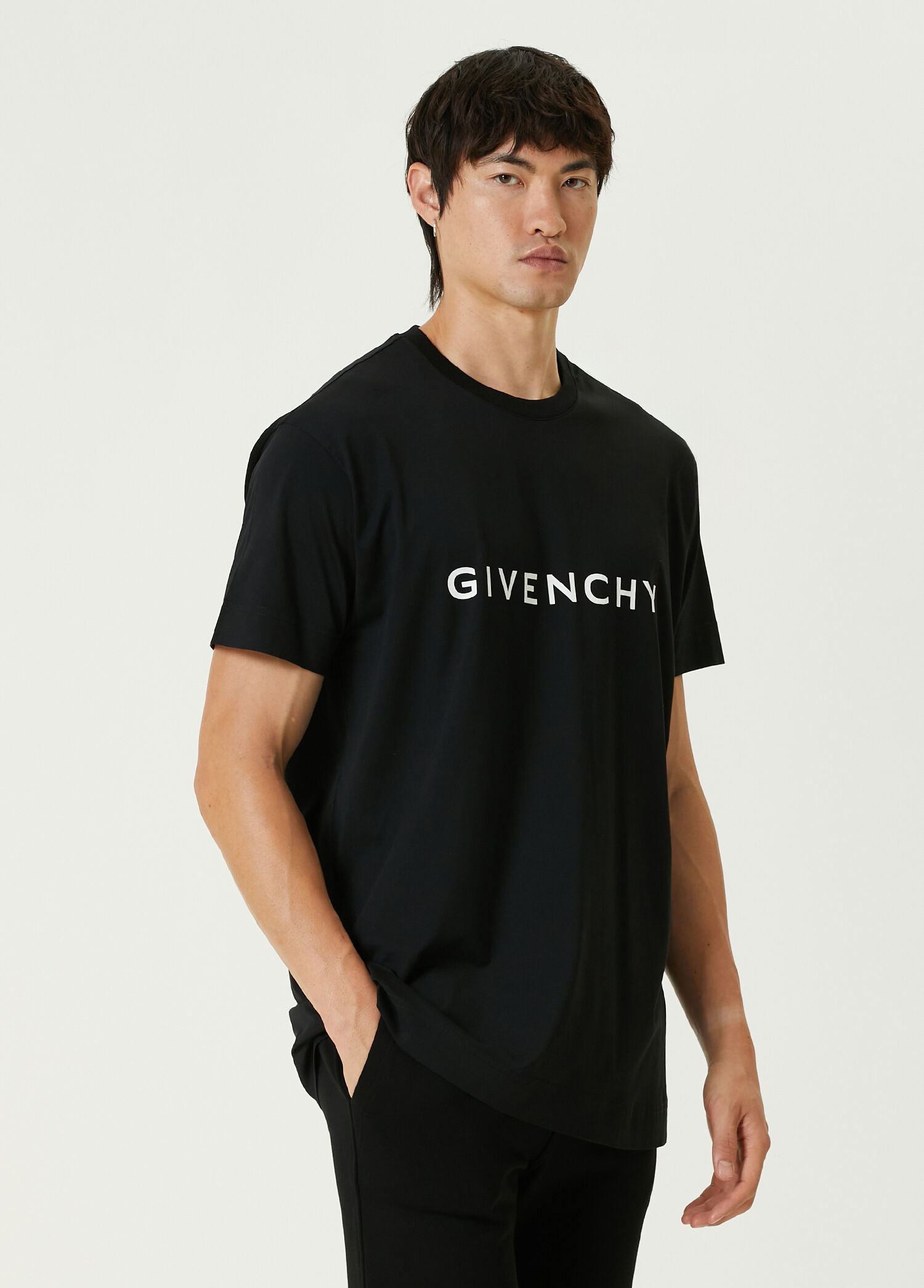 Ｓ*★様 GIVENCHY ブラック Tシャツ Givenchy - Siyah Logo Baskılı Oversized T-shirt - Siyah