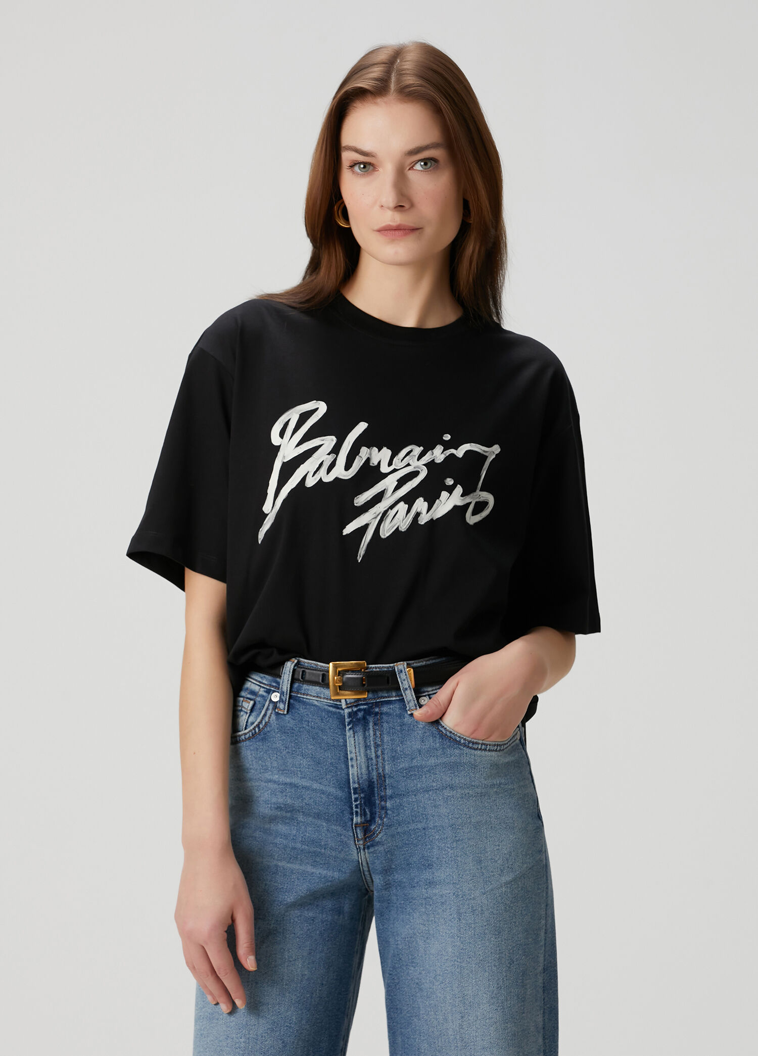 Balmain Siyah-Beyaz Kadın Siyah Logolu T-shirt 1878577 | Beymen