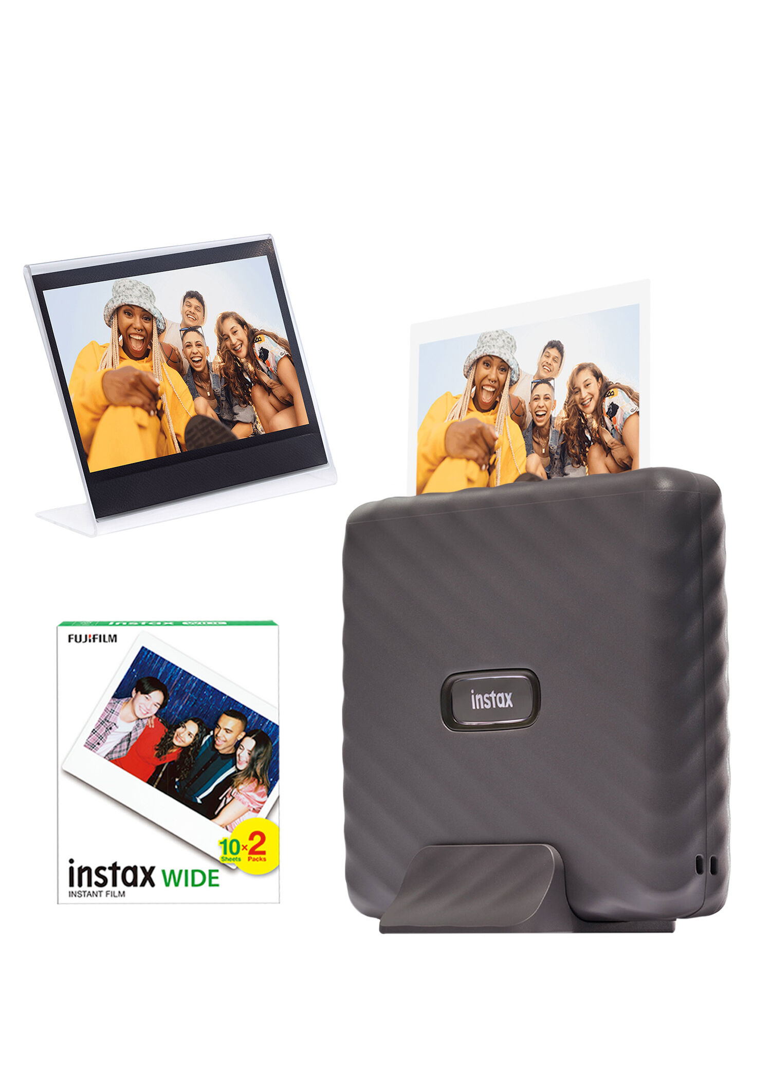 Instax Wide Link Gri Akıllı Telefon Yazıcısı ve 20'li Film