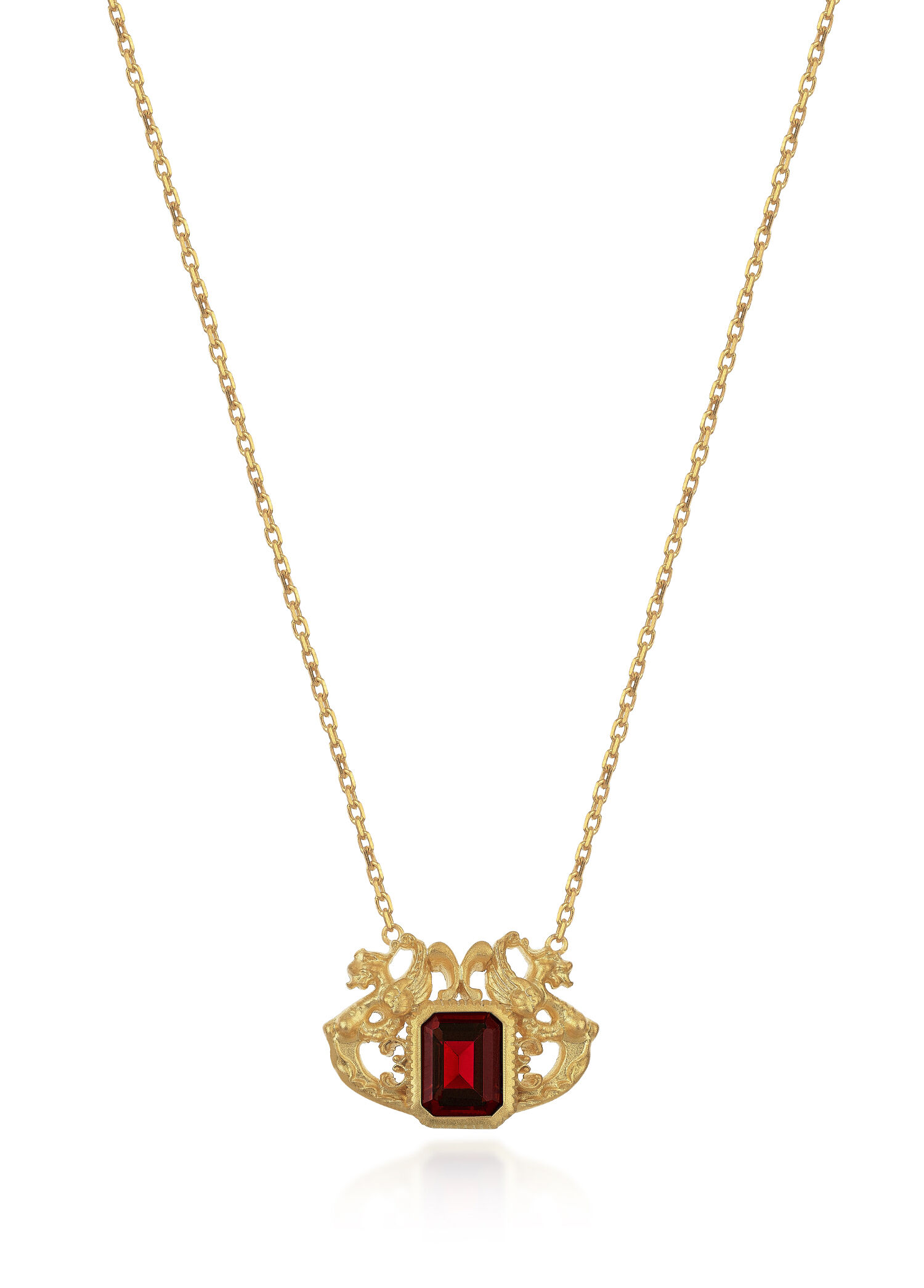 Lancelot Red 18 Ayar Altın Kaplama Gümüş Unisex Kolye