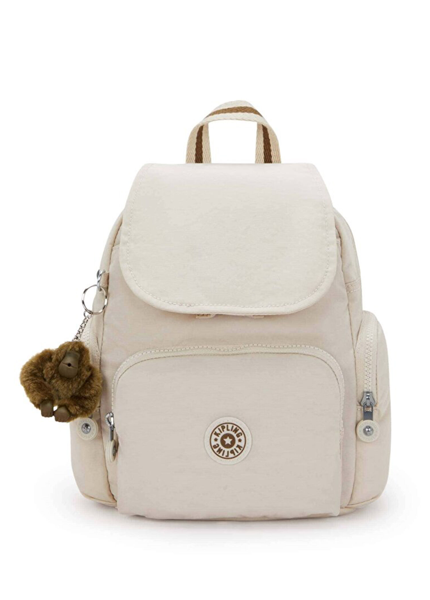 City Zip Bej Mini Küçük Boy Kadın Sırt Çantası