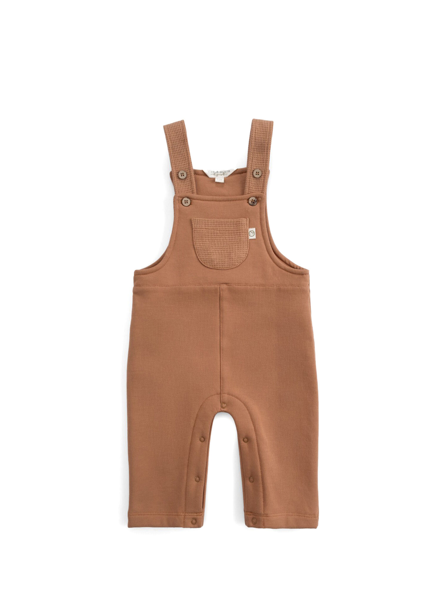 Kahverengi Organik Pamuklu Unisex Bebek Salopet