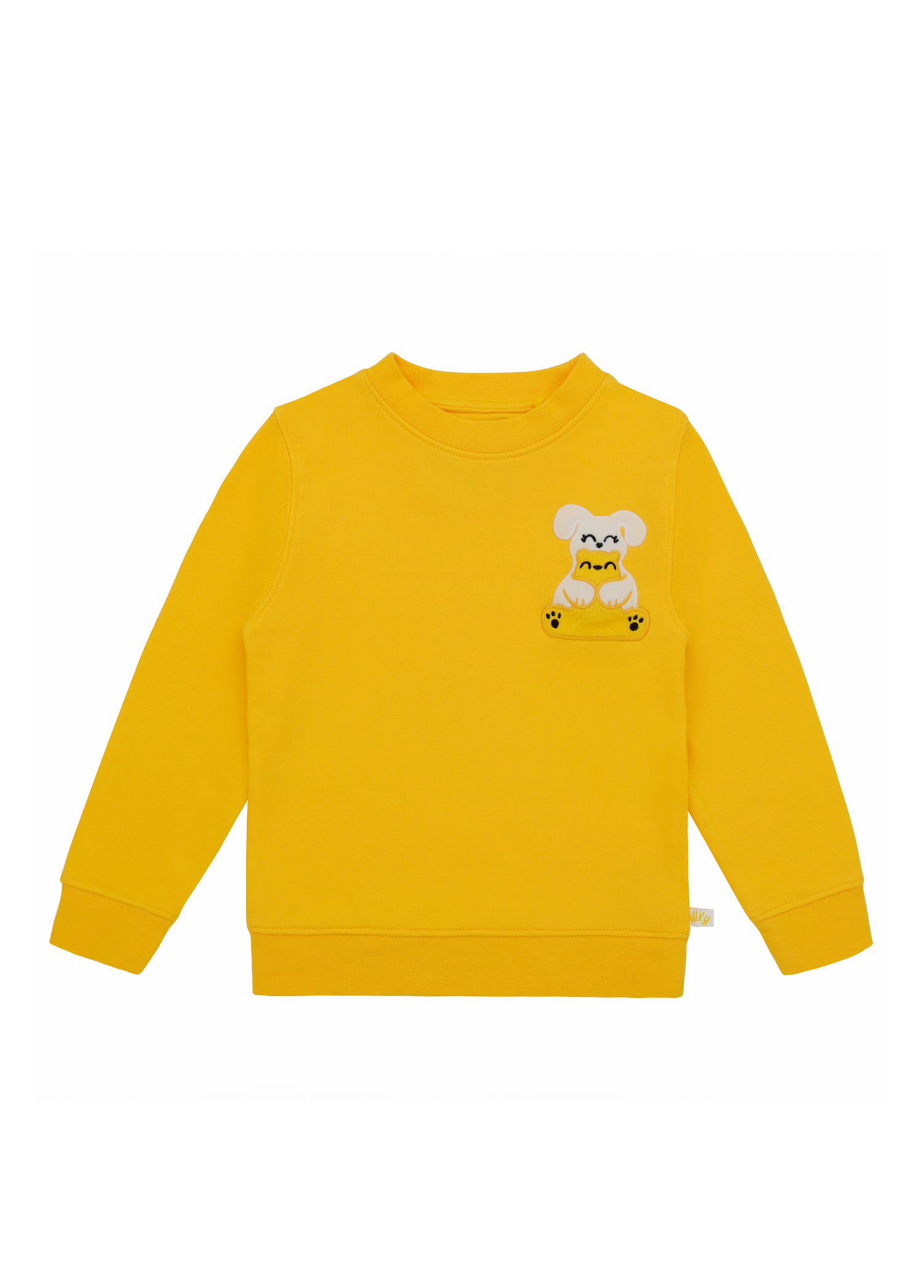 Sarı Organik Pamuk Unisex Çocuk Sweatshirt