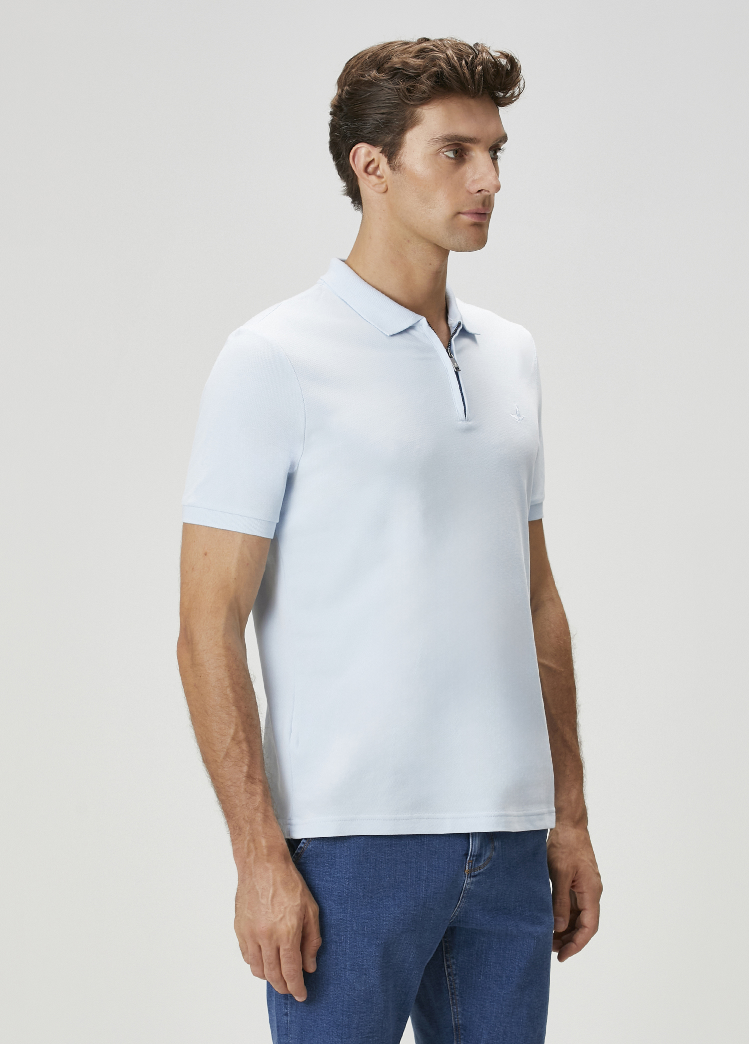 Açık Mavi Polo Yaka T-shirt_2