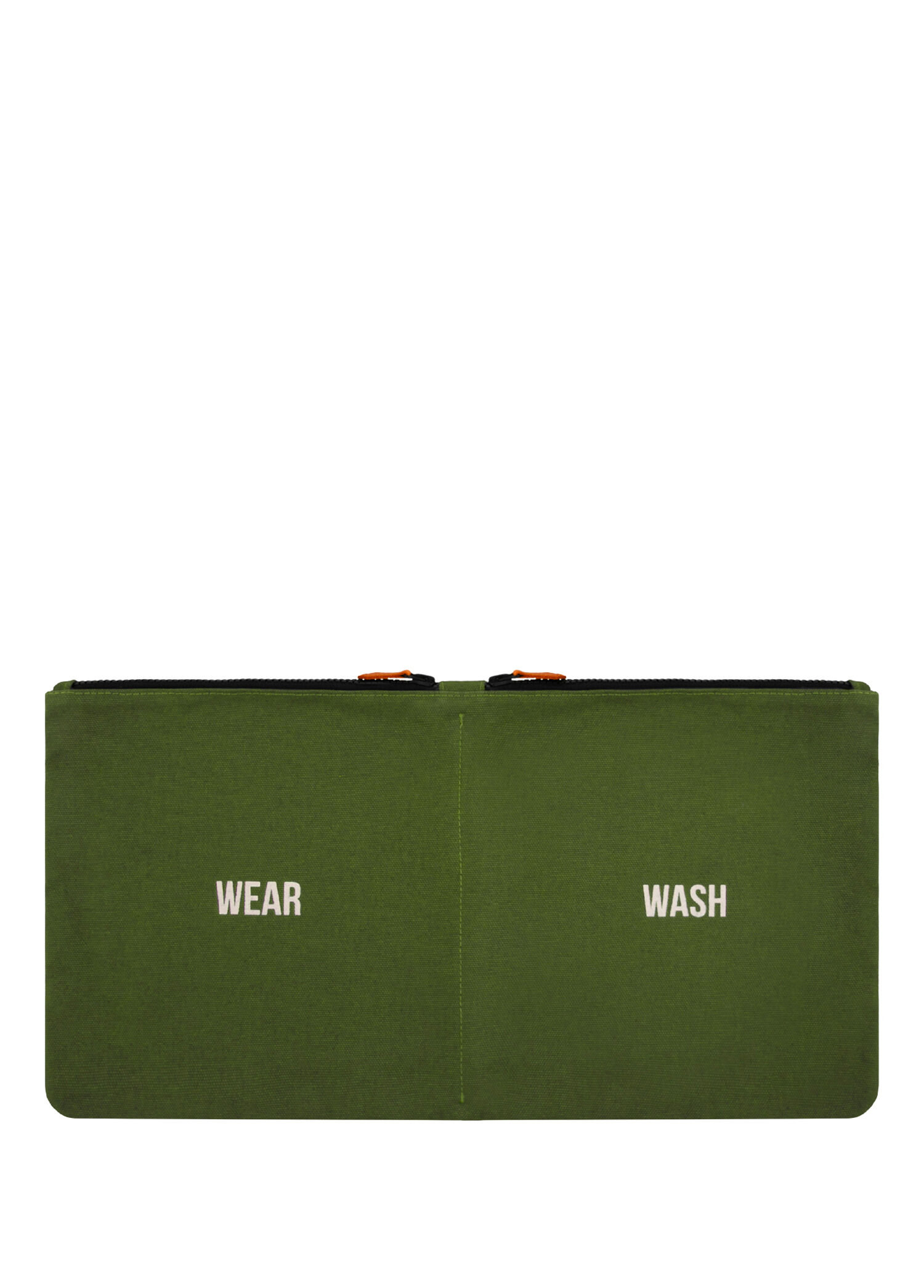 Wear & Wash Yeşil Kanvas Çift Fermuarlı Düzenleyici Unisex Seyahat Çantası