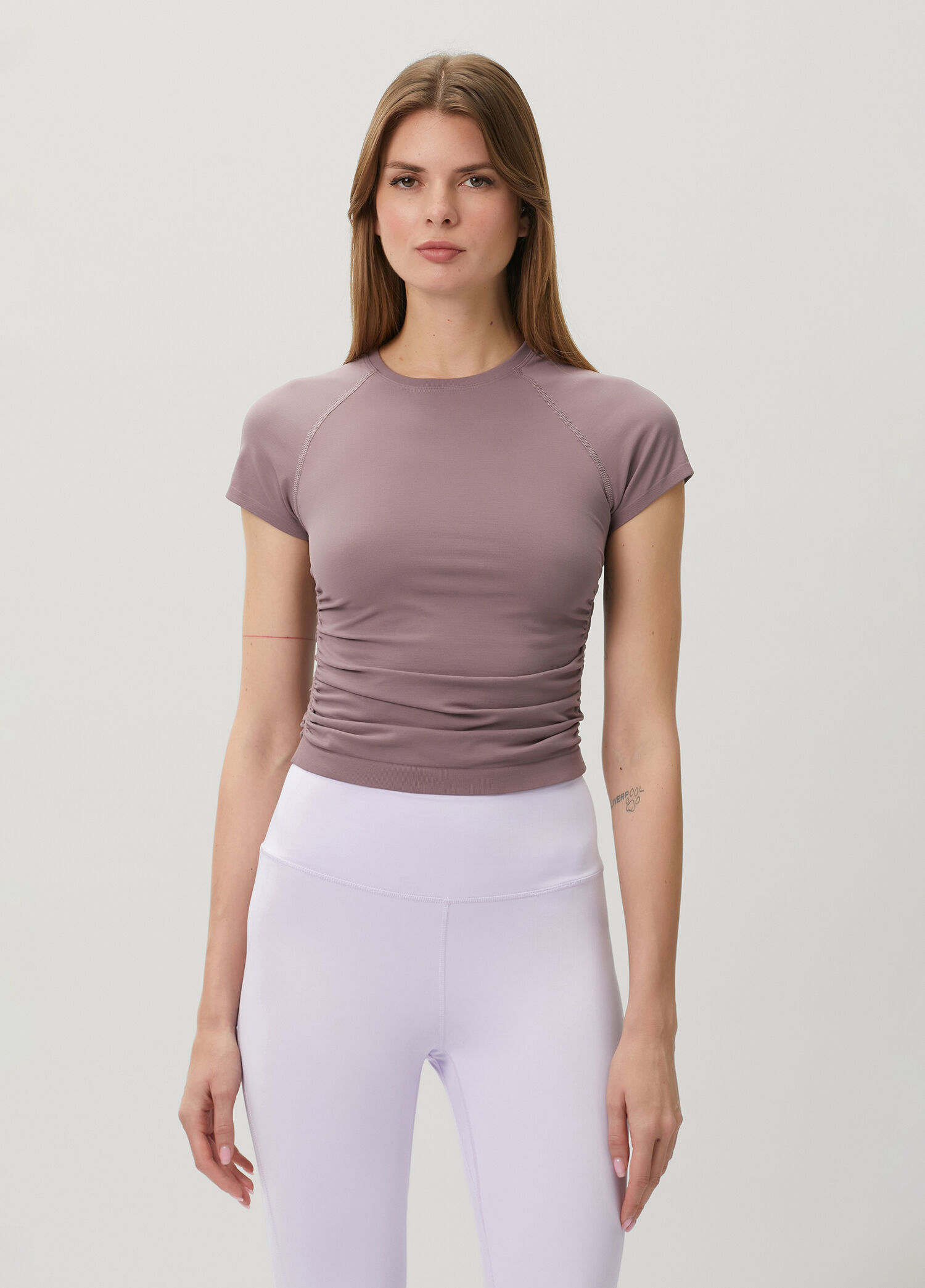 Athlete Crop Seamless Ruched Mor T-Shirt