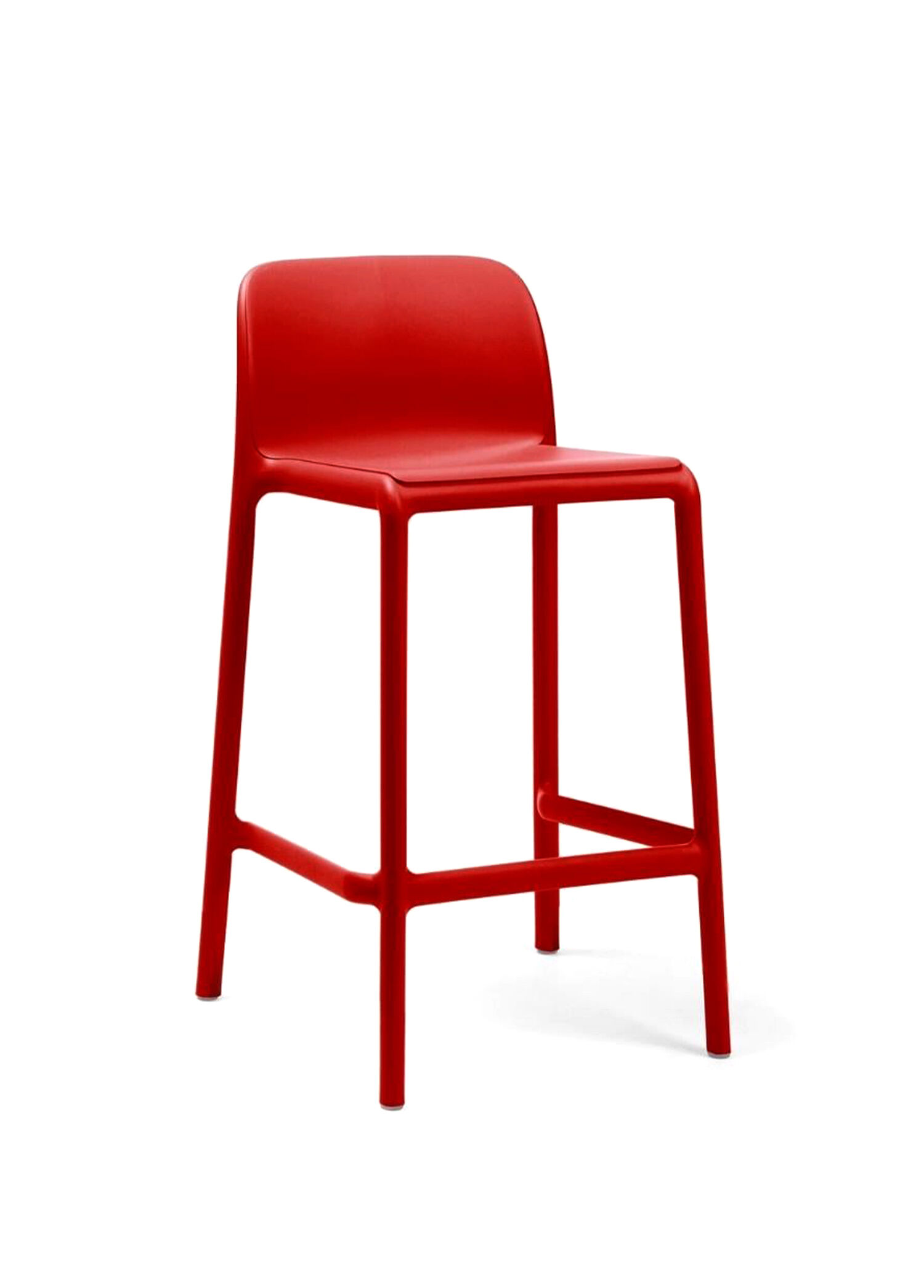 Faro Kırmızı Mini İstiflenebilir Bar Sandalyesi