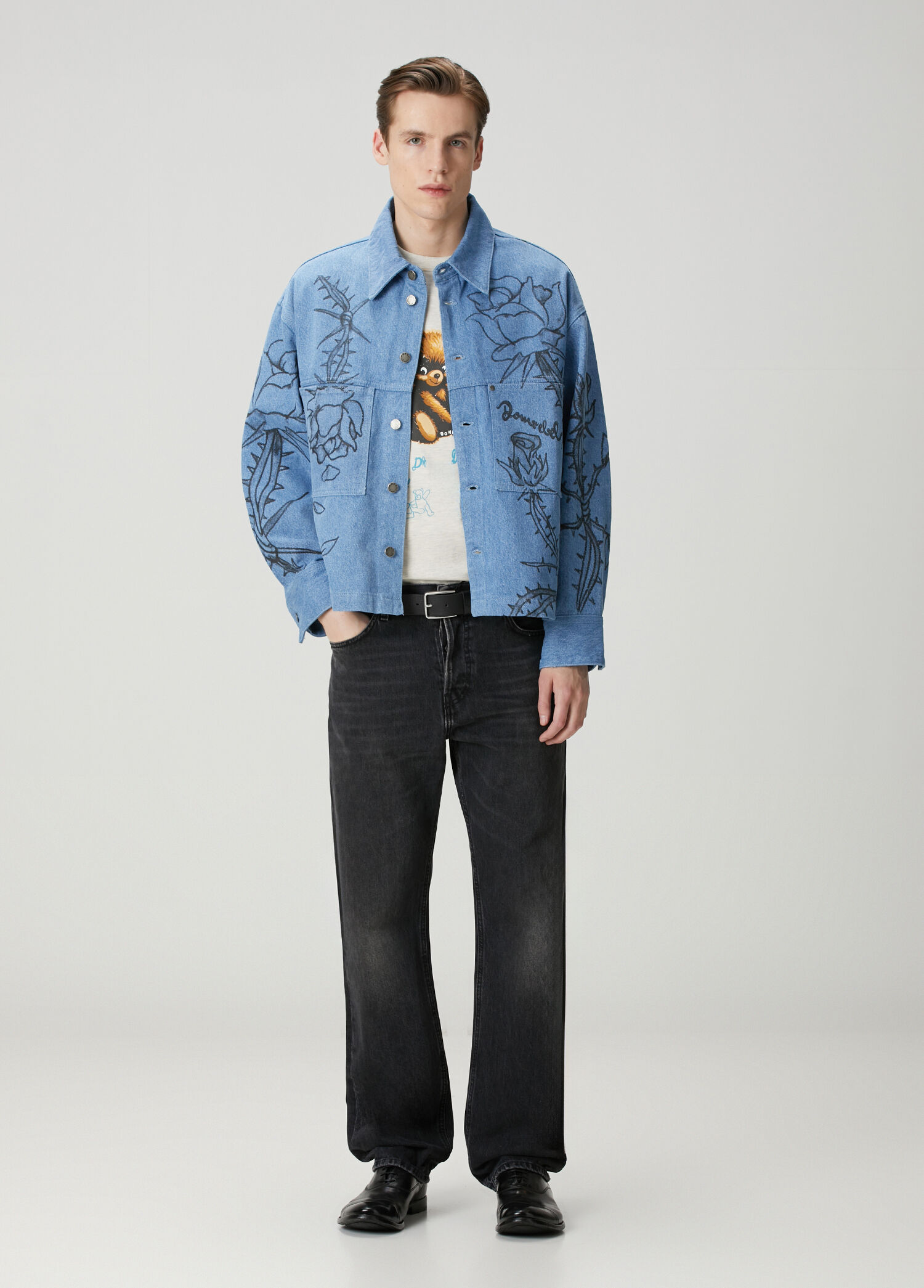 Blue Domrebel Blue Men Inked Blue Denim Jacket 1947713 | Beymen