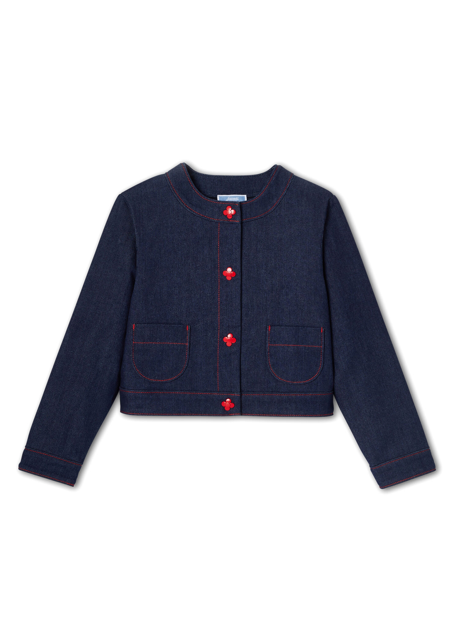 Koyu Mavi Kız Çocuk Denim Ceket