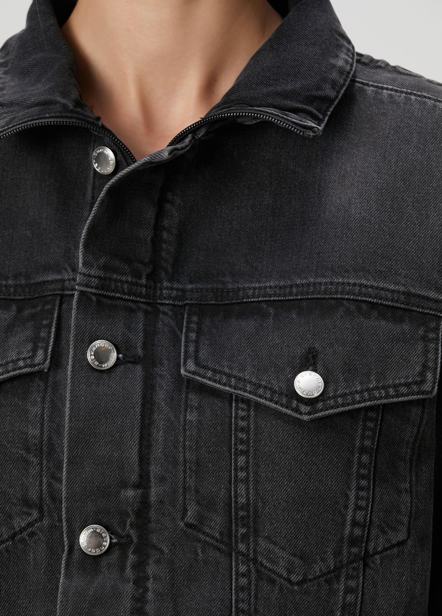T by Alexander Wang Siyah Kadın Siyah Denim Ceket 1910175 | Beymen