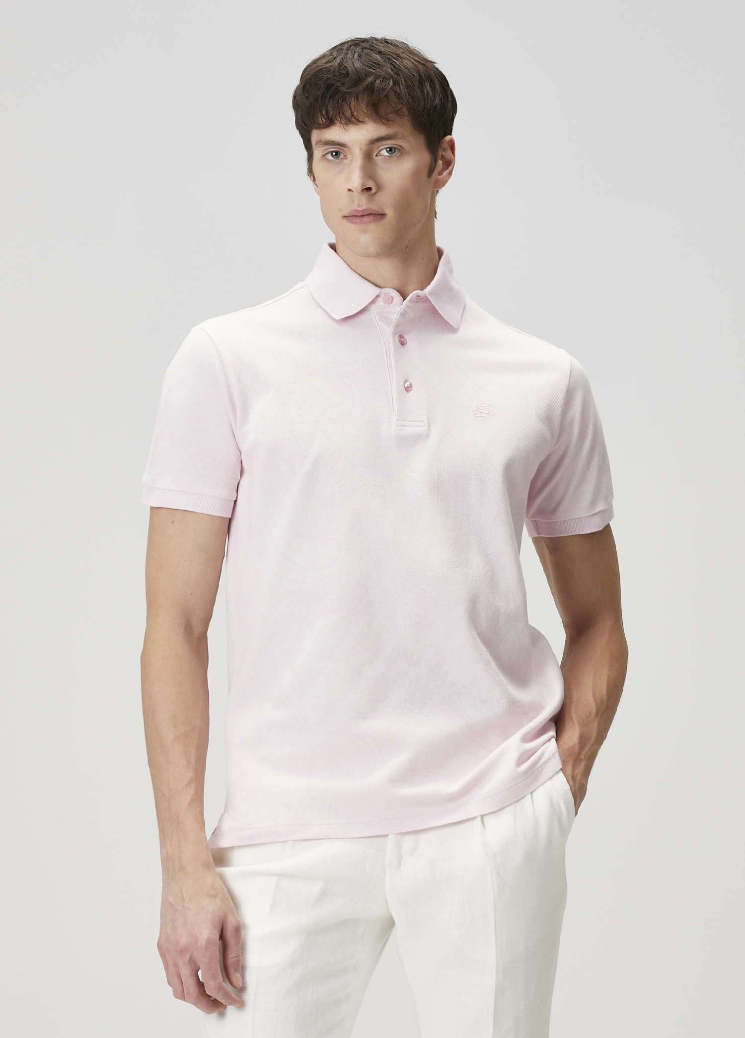 Açık Pembe Polo Yaka T-shirt