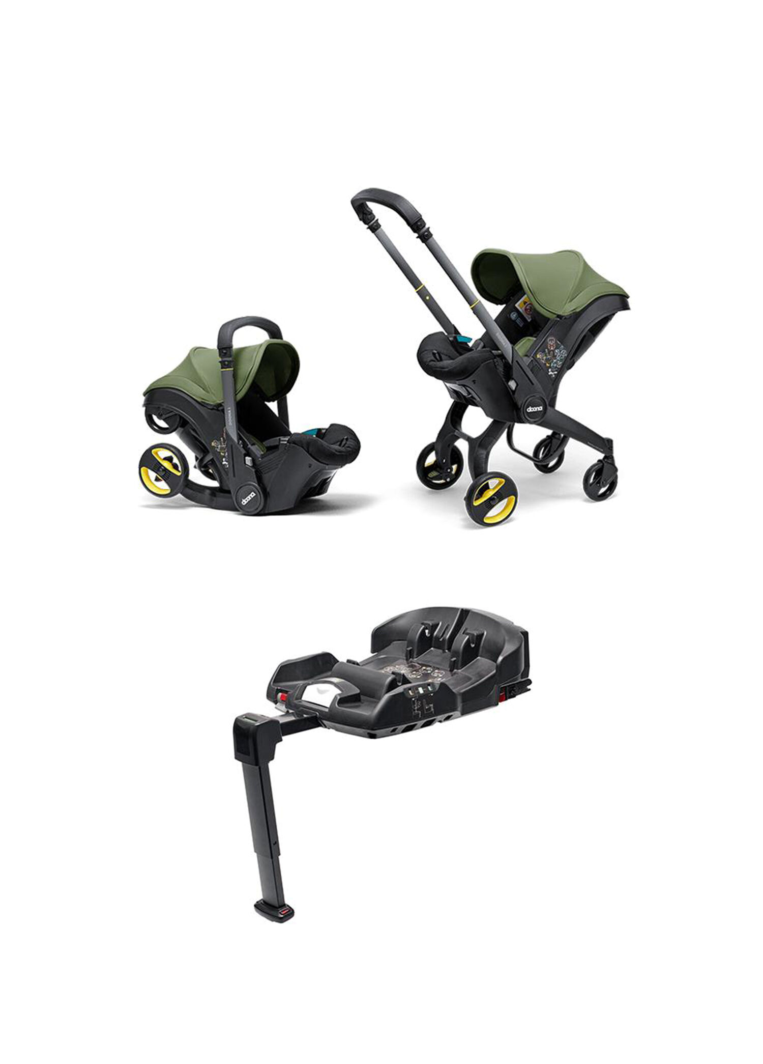i Bebek Arabasına Dönüşen i-Size Isofix Bazalı Desert Green 0-13 kg Ana Kucağı Oto Koltuğu