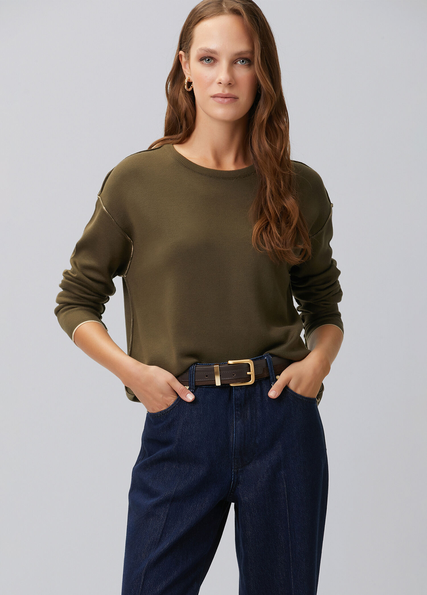 Khaki Doubleface Sweater