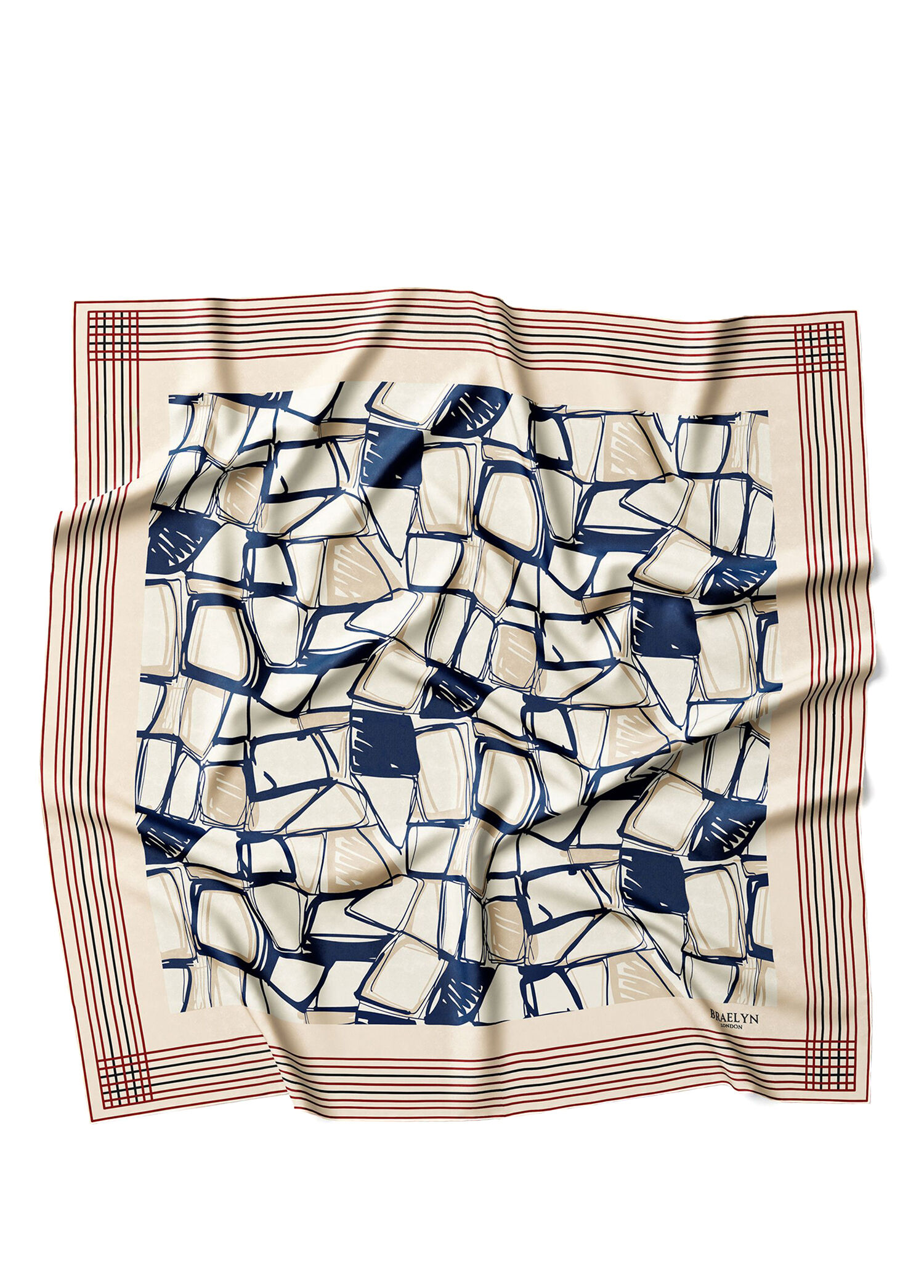 Mosaic Mirage Twill Desenli İpek Kadın Eşarp