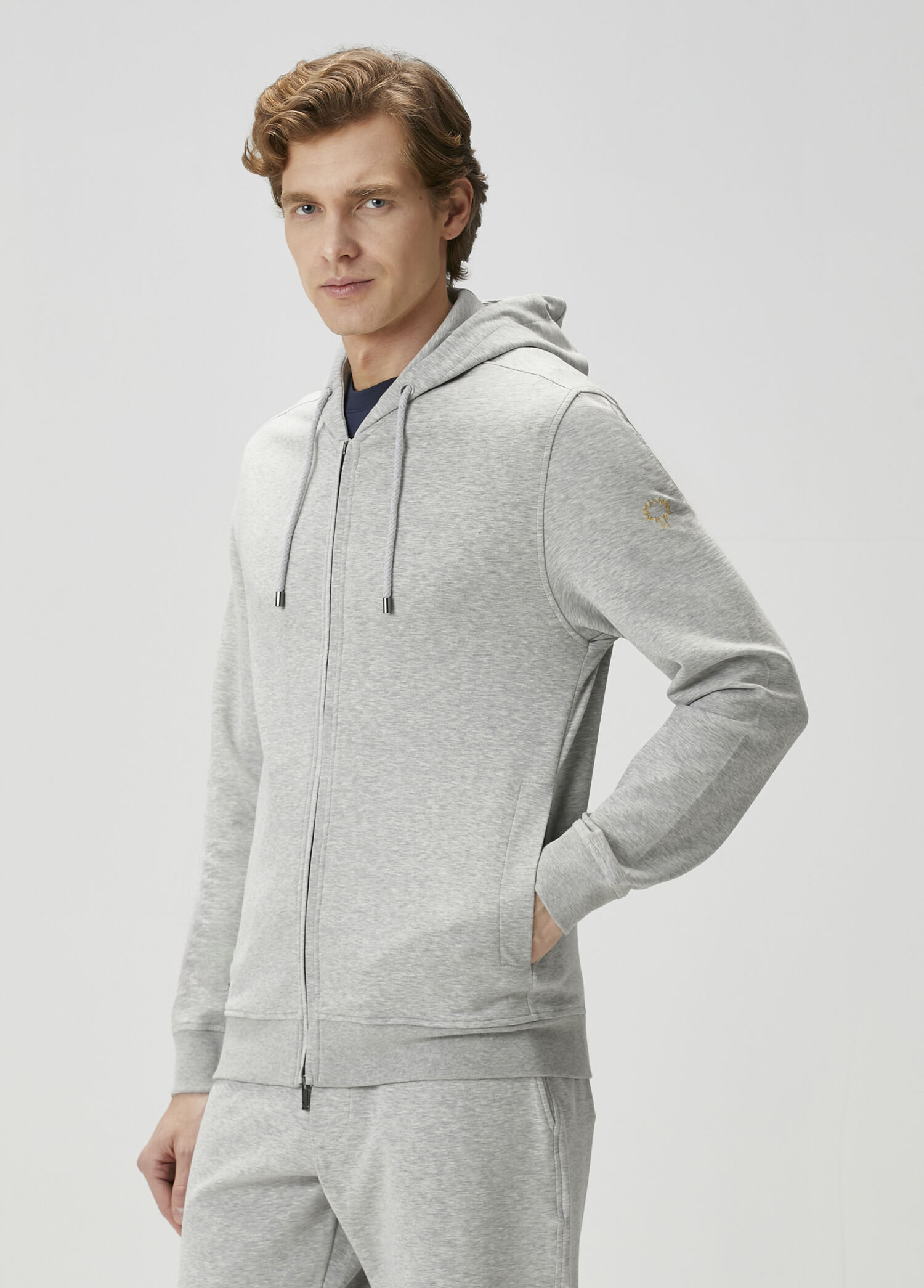 Gri Kapüşonlu Sweatshirt