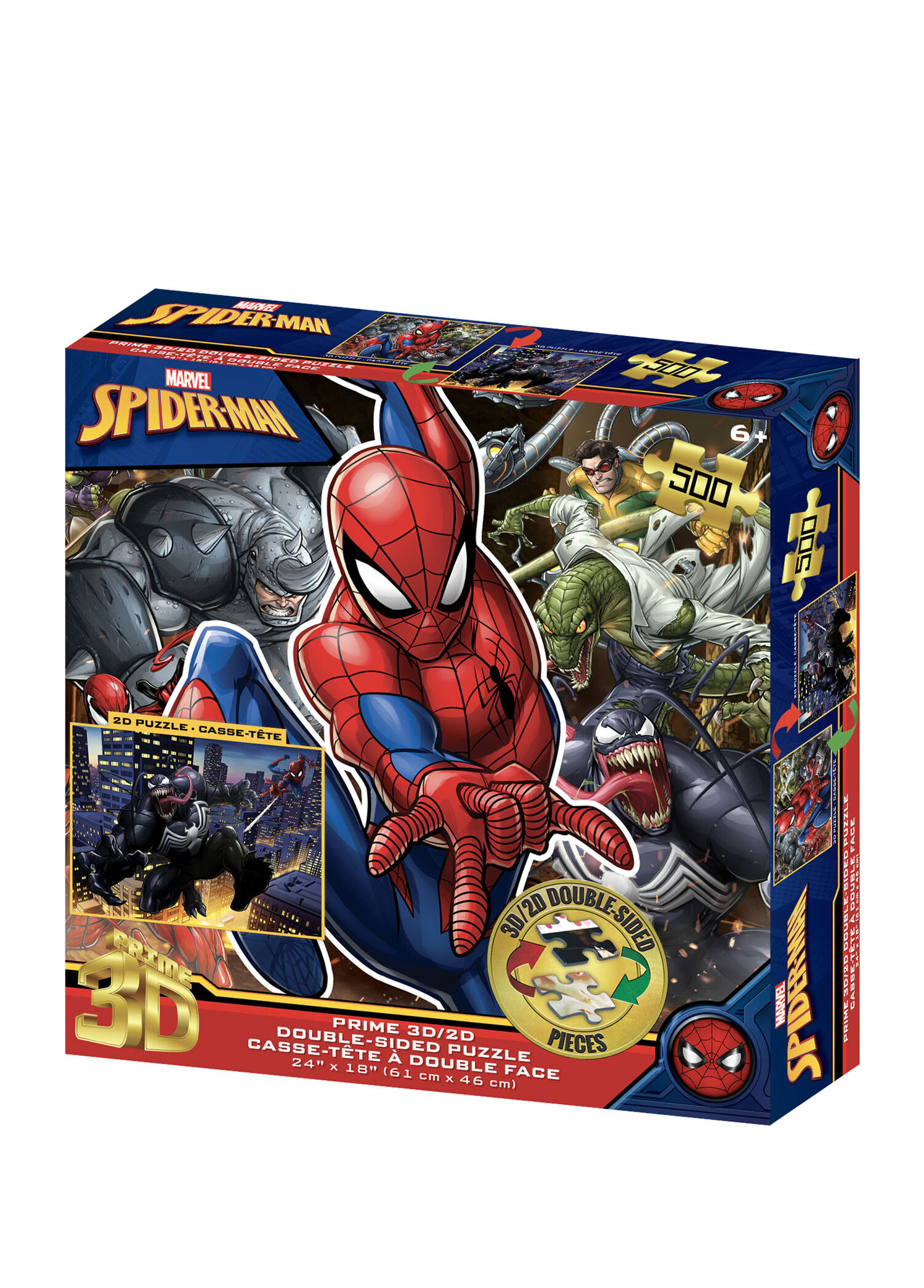Marvel Spider-Man Çift Taraflı 500 Parça 3D Puzzle