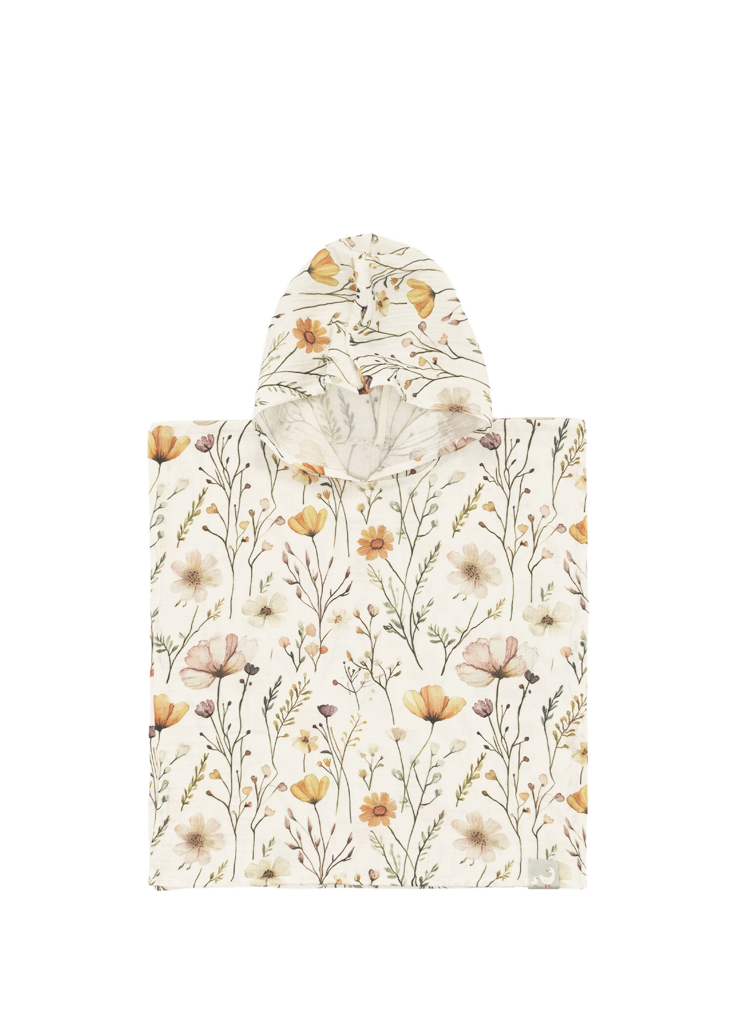 Bloomie Desenli Pamuk Müslin Unisex Çocuk Panço