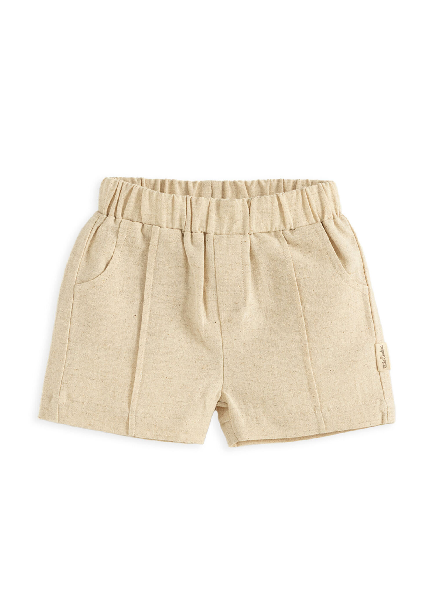 Cute Cırcus Bej Keten Unisex Çocuk Şort