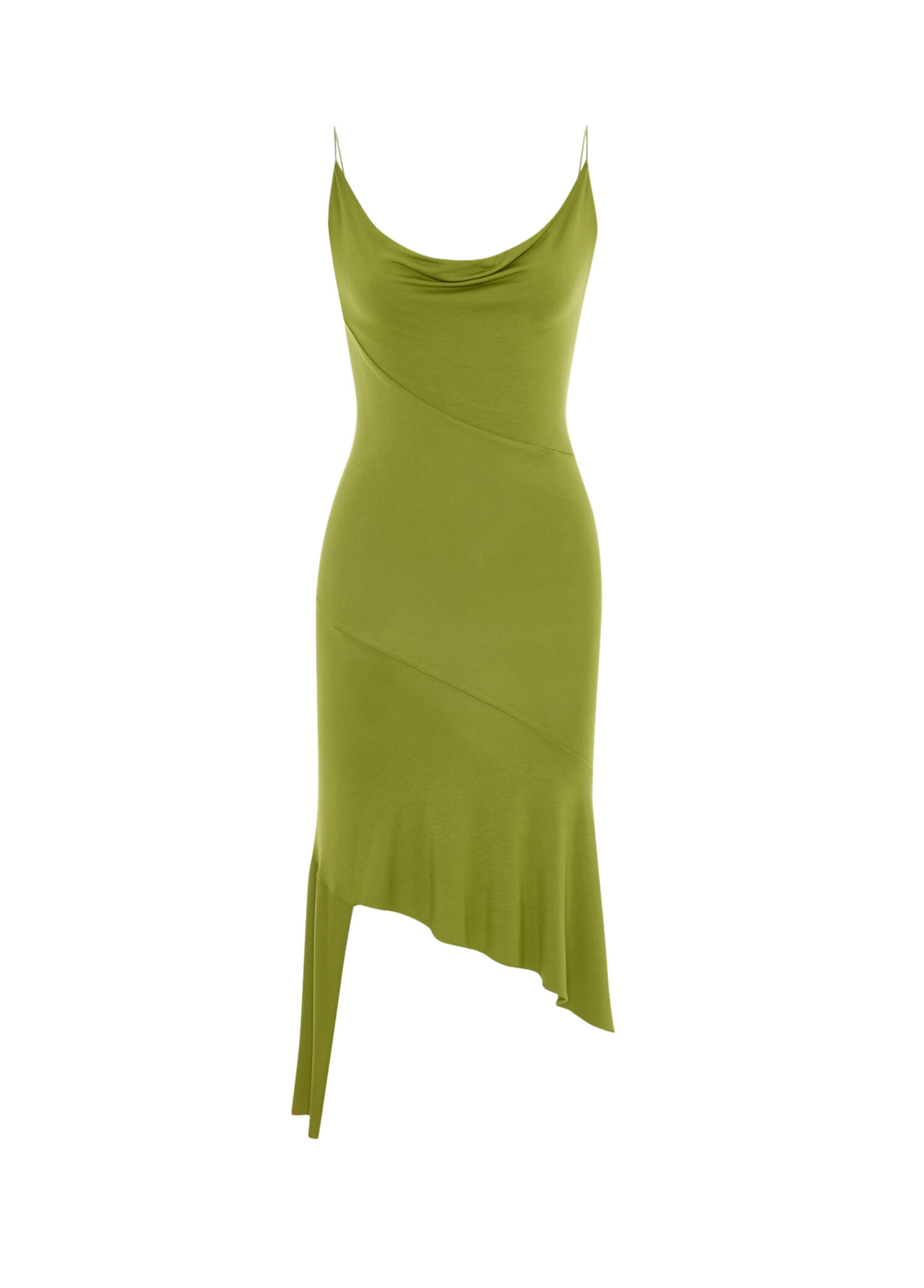 Inés Pistachio Jersey Strappy Midi Women's Dress