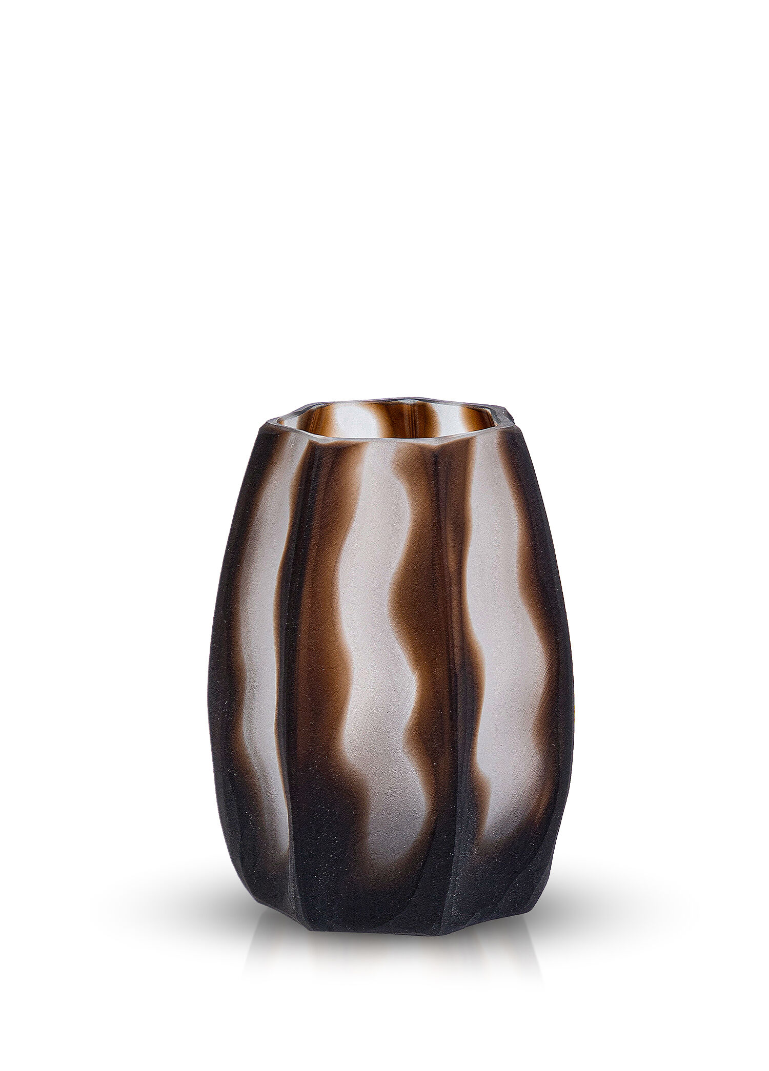 Serenıty Matte Brown Cam Vazo 16 x 11 cm