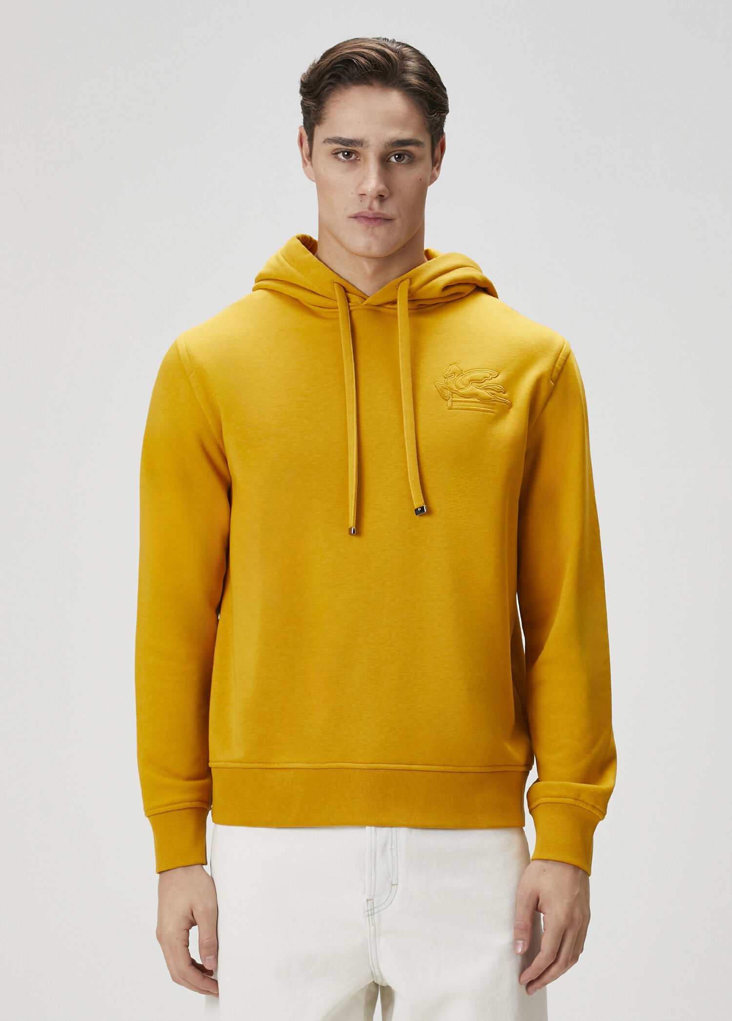 Turuncu Kapüşonlu Logo Nakışlı Sweatshirt