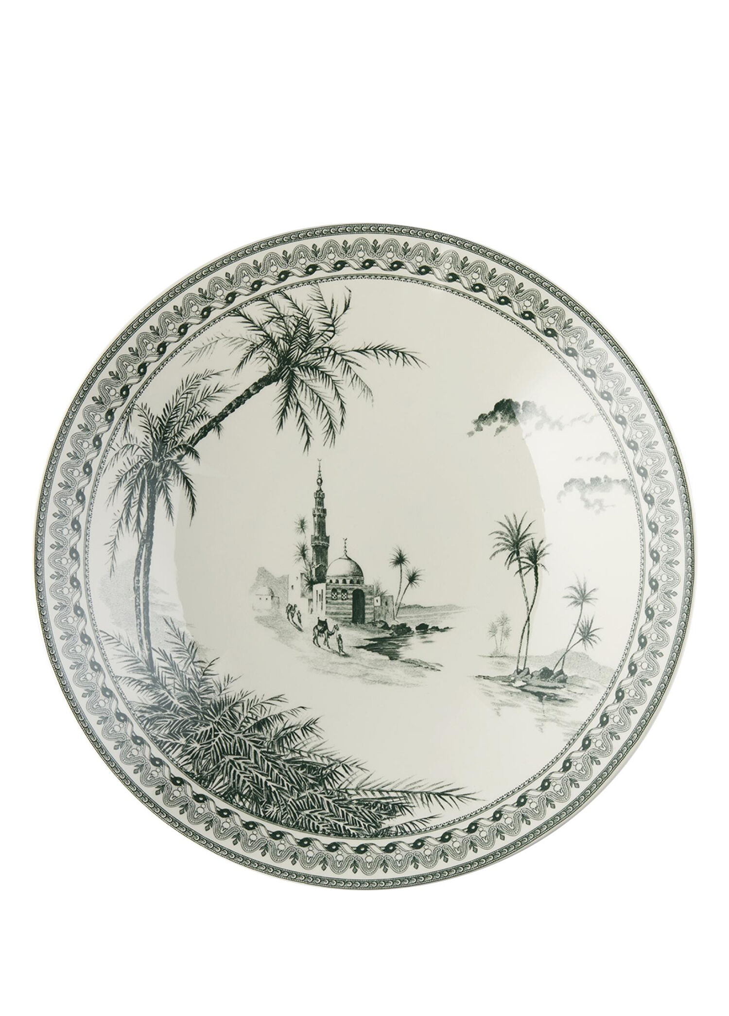 P Gien Depareillees Vert Desenli Seramik Makarna Tabagi 27 Cm