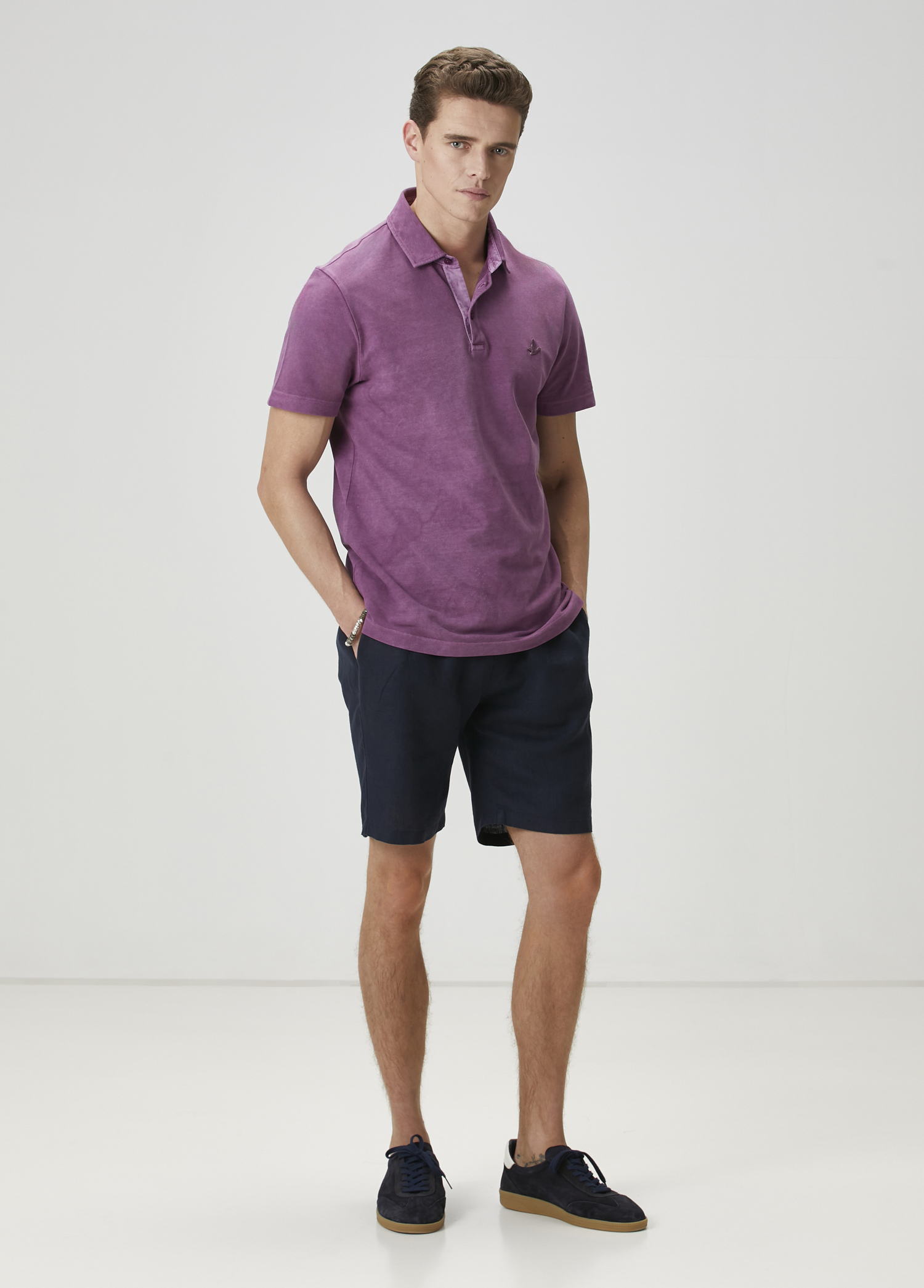 Comfort Fit Mor Polo Yaka T-shirt_2