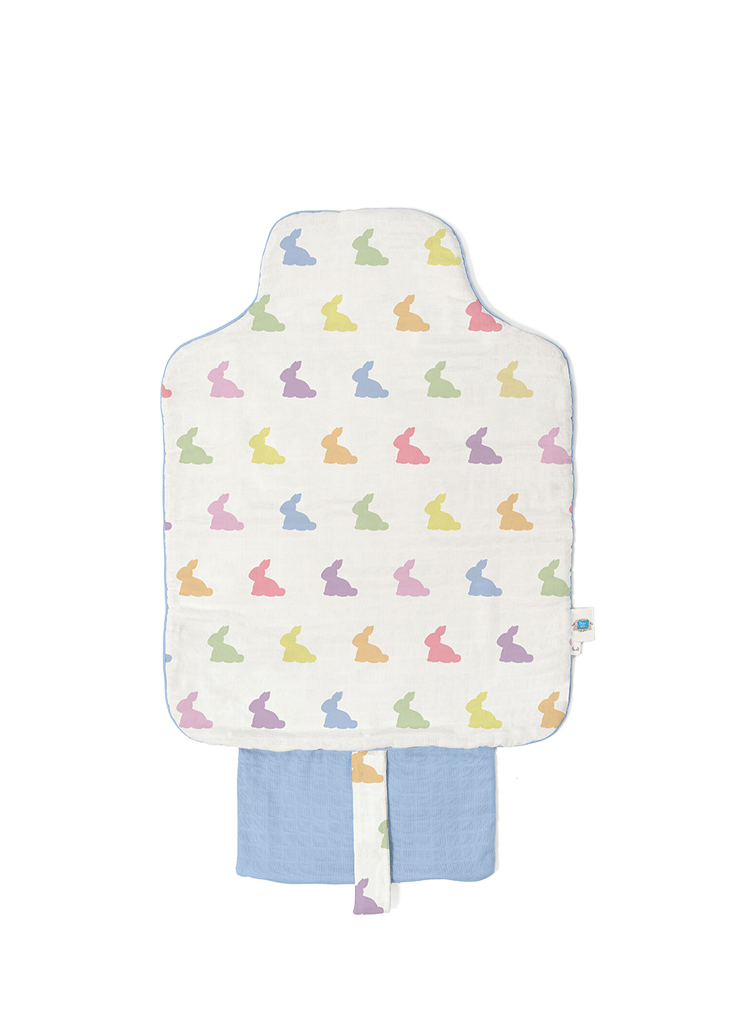 %100 Pamuk Rainbow Lapin Blue Pratik Katlanabilir Çantalı Alt Değiştirme Matı