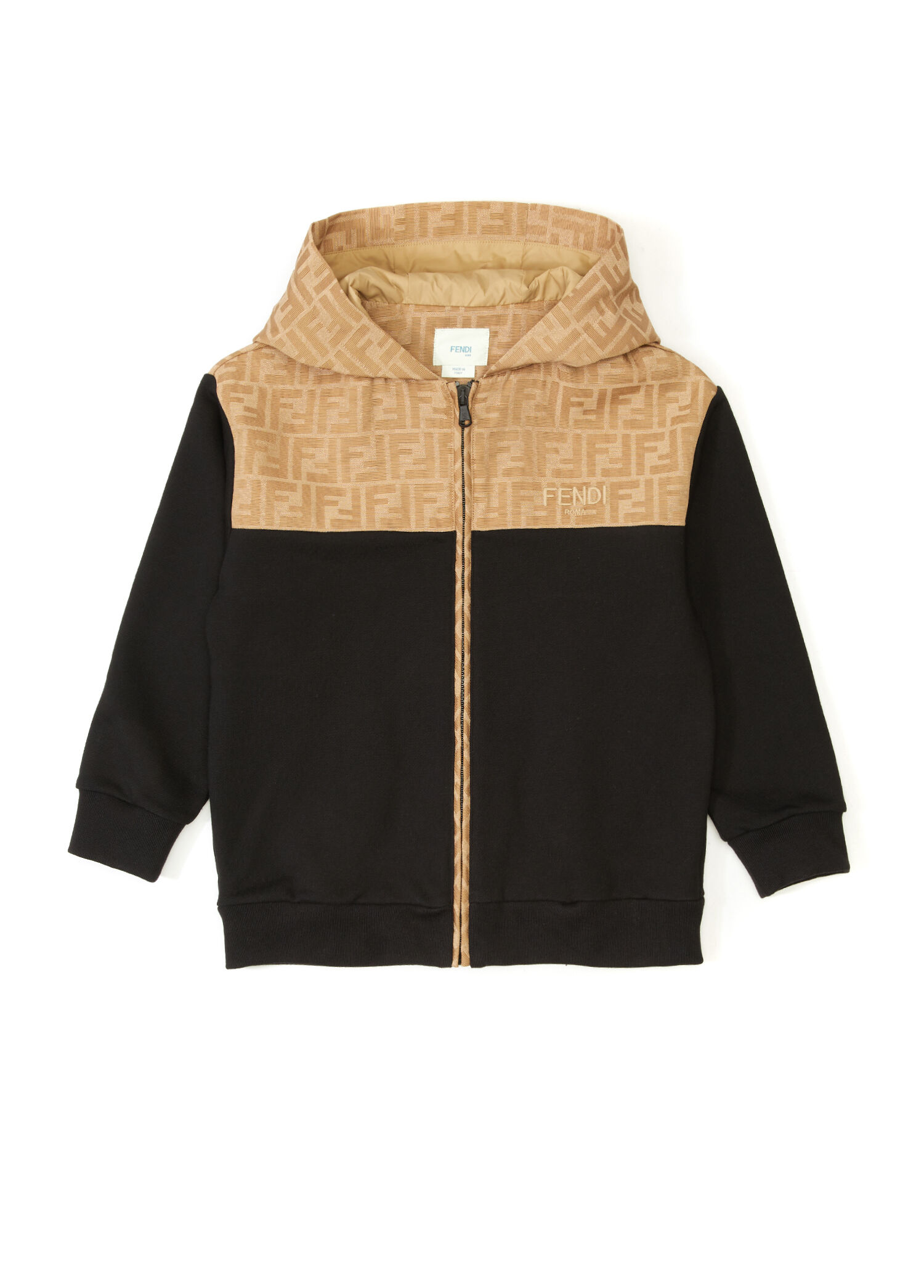 Siyah Camel Kapüşonlu Çocuk Sweatshirt