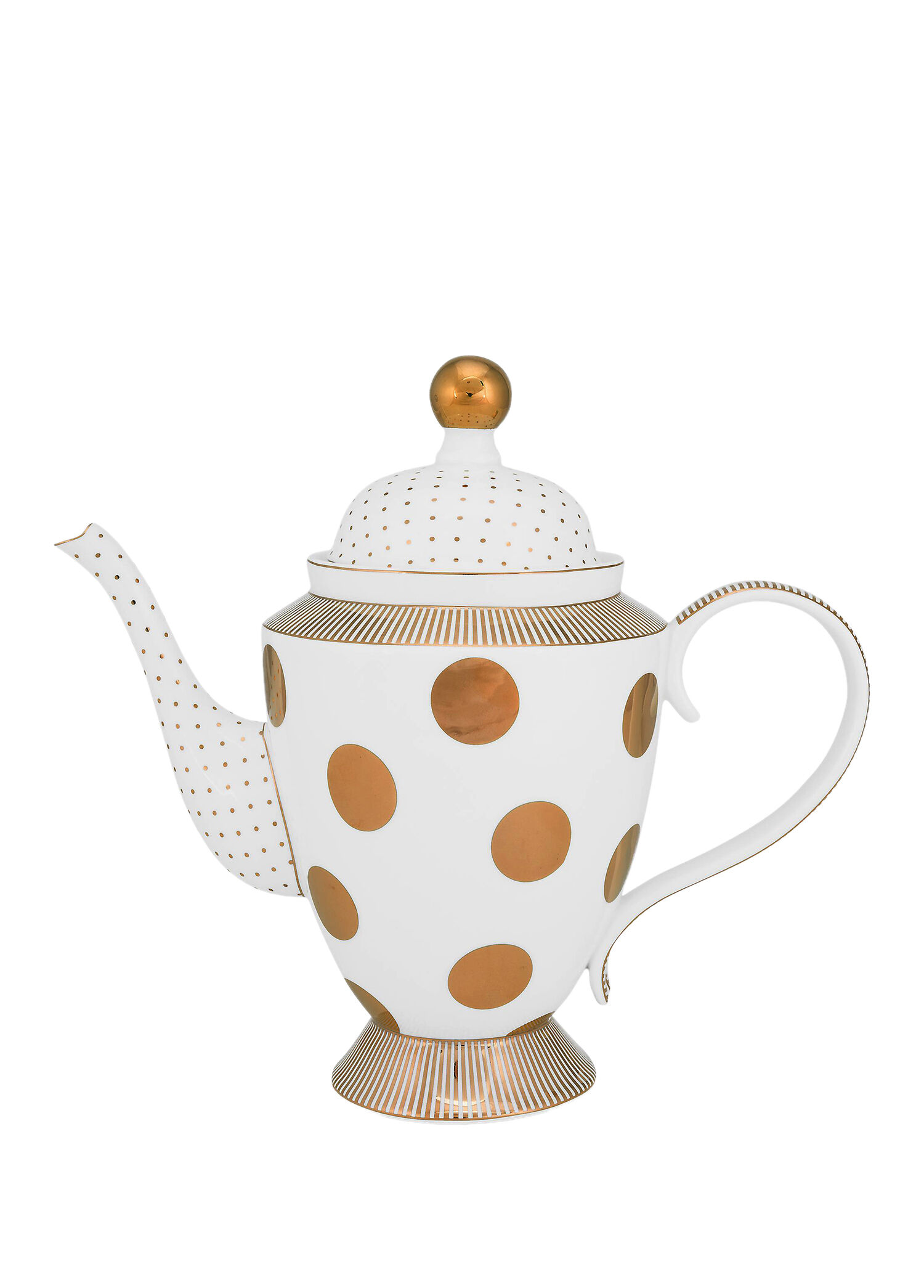 Dot Delight Beyaz Porselen Demlik