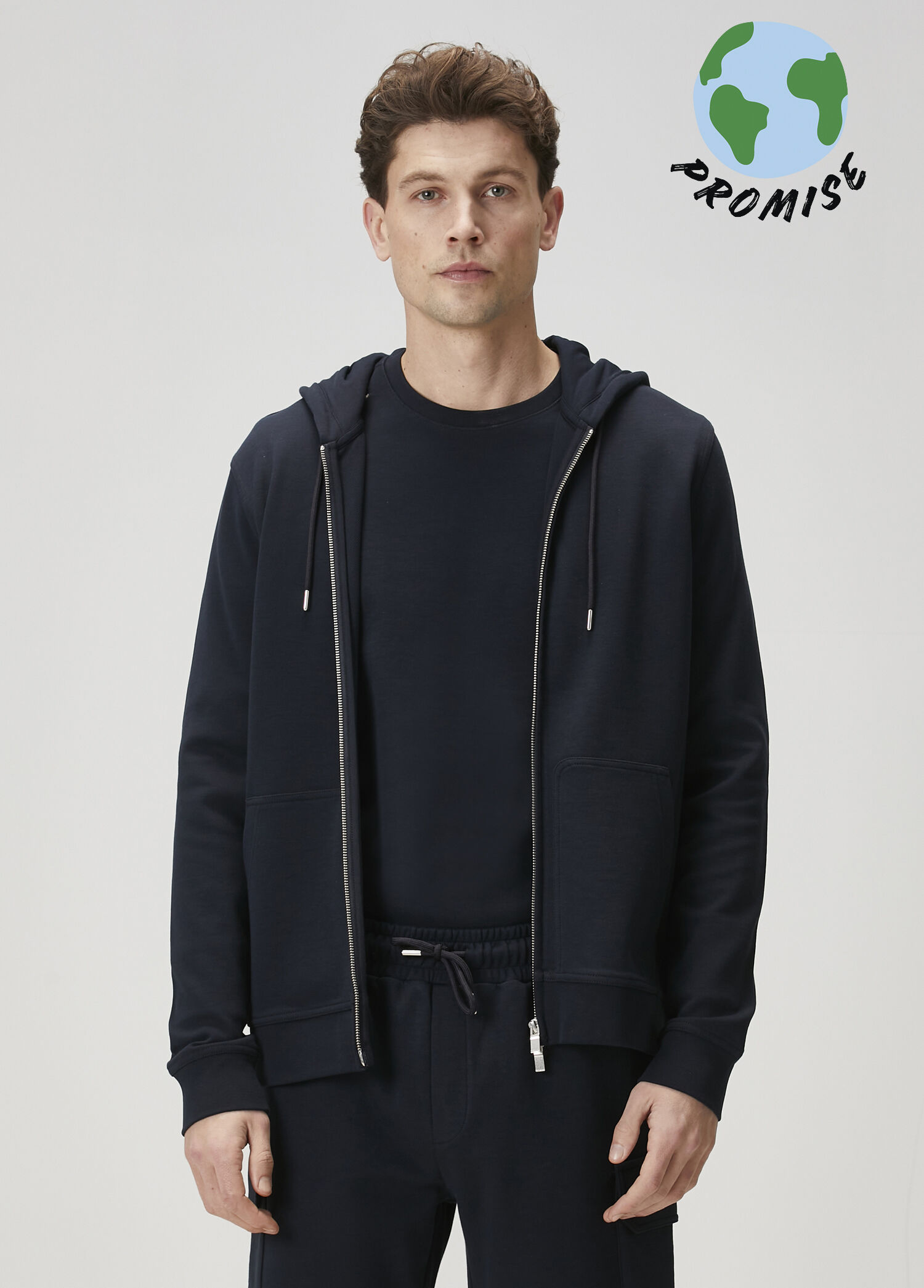 Lacivert Kapüşonlu Sweatshirt