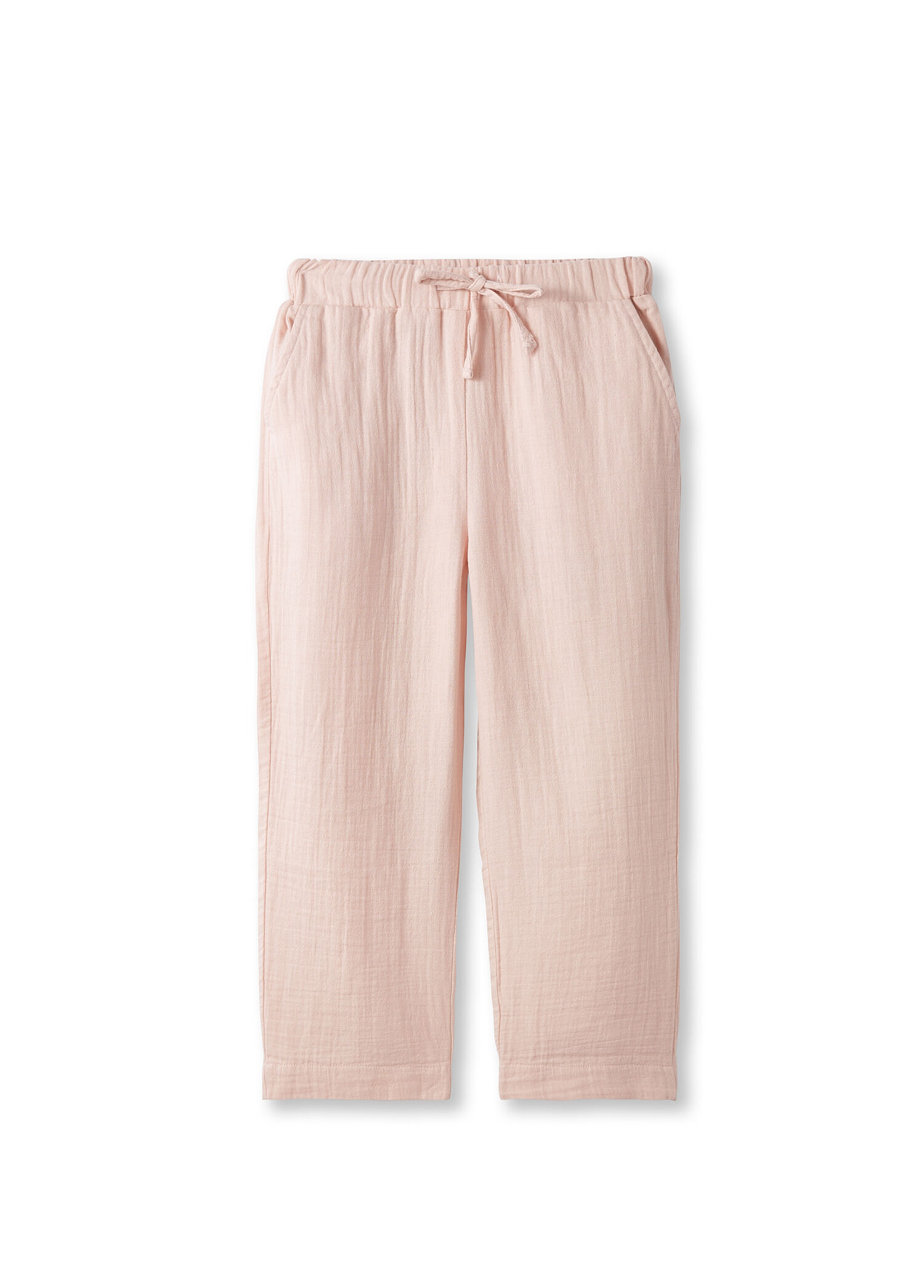 Pembe Kız Çocuk Müslin Pantolon