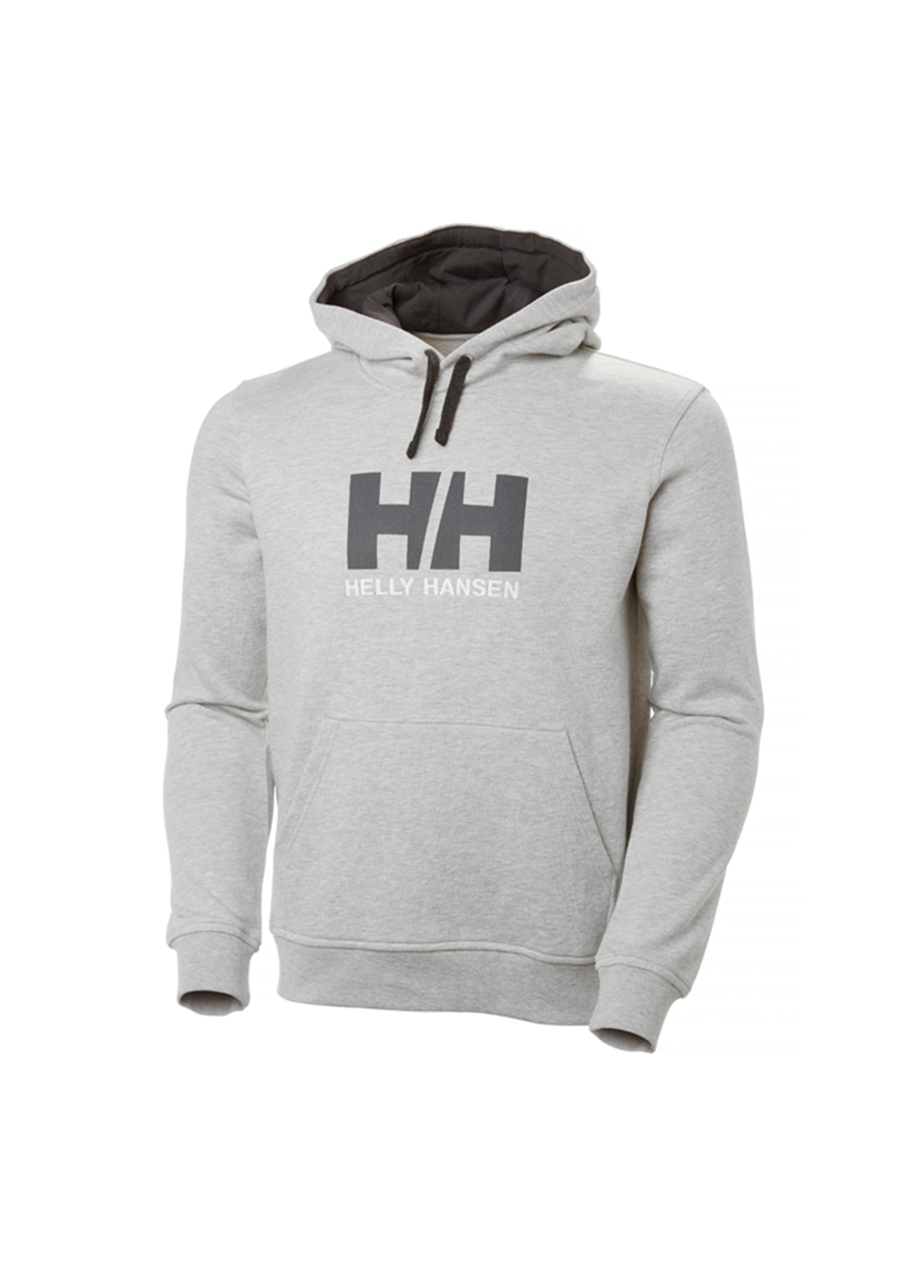 Logo Gri Kapiüşonlu Erkek Hoodie