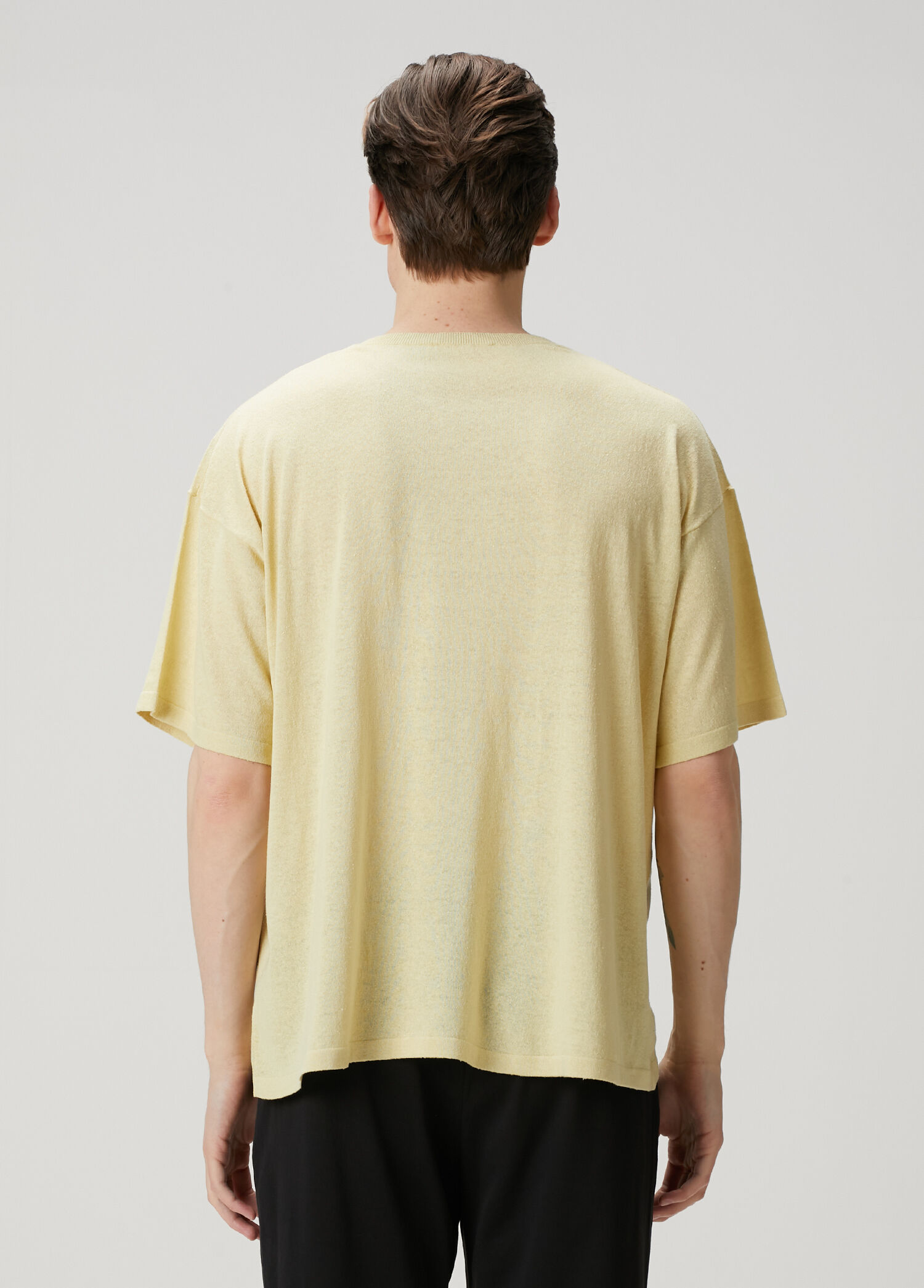 The Row - Stockton Light Yellow Silk T-Shirt