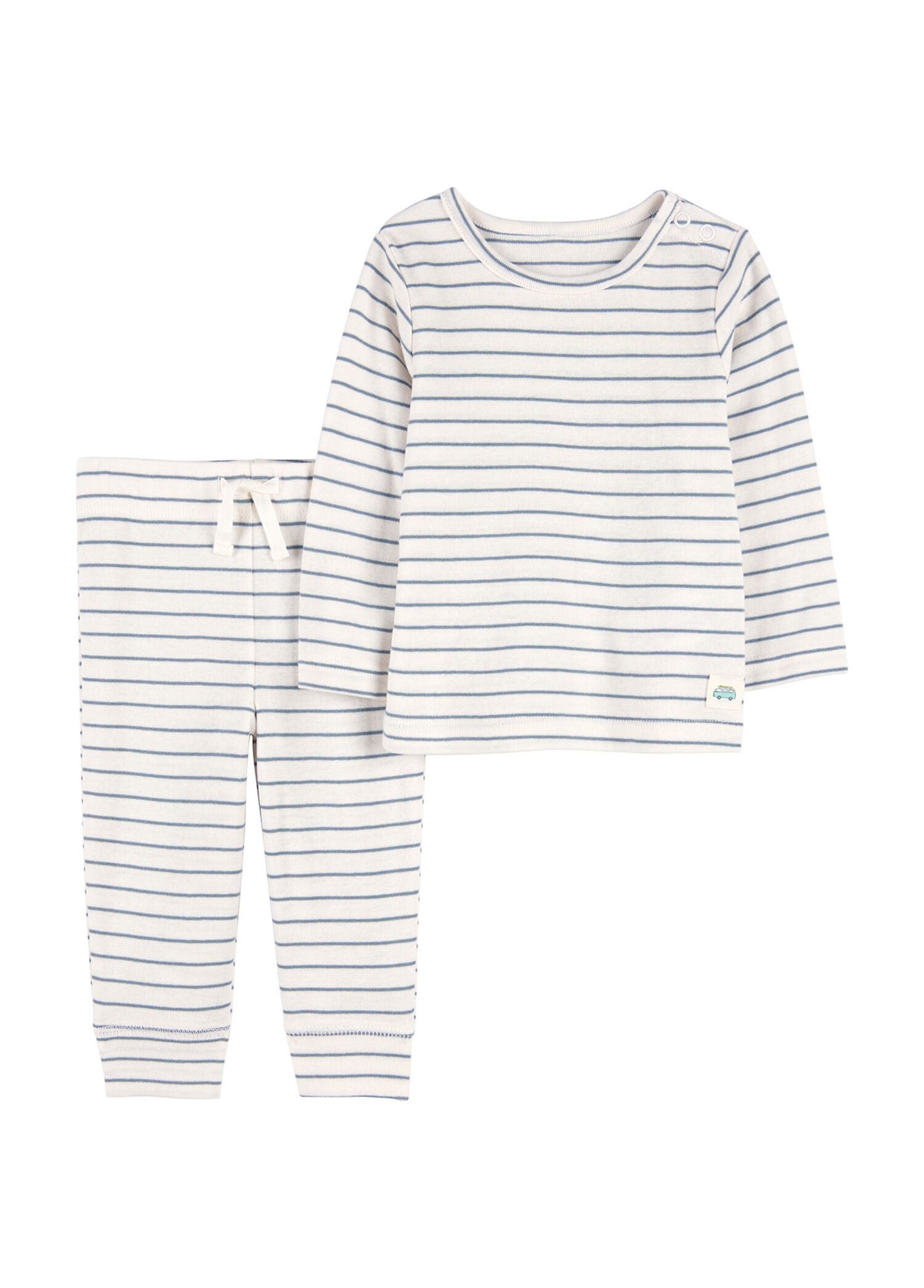 Layette Çizgili Pamuklu Erkek Bebek 2'li Set