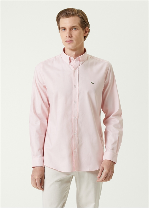 Lacoste Acik Pembe Erkek Slim Fit Pembe Oxford Gomlek 860706 Beymen