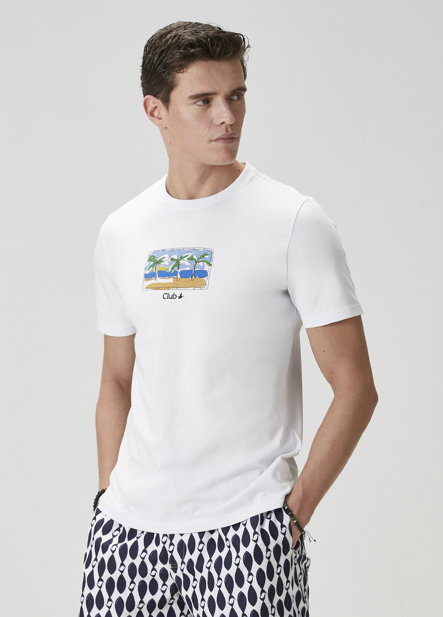 Beyaz Baskılı T-shirt_3