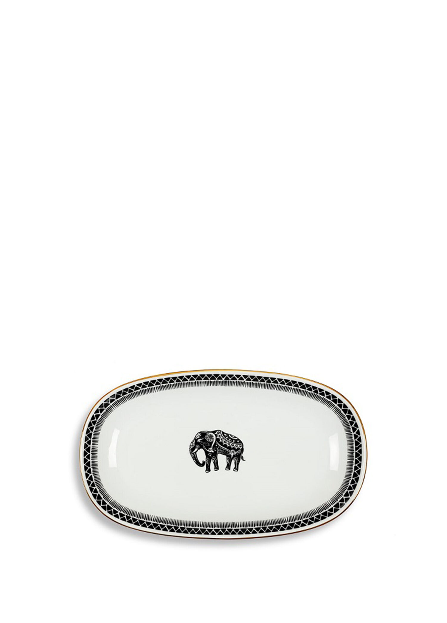 P Some Home Istanbul Some Wild Collection Fil Desenli Porselen Kayik Servis Tabagi 34 Cm