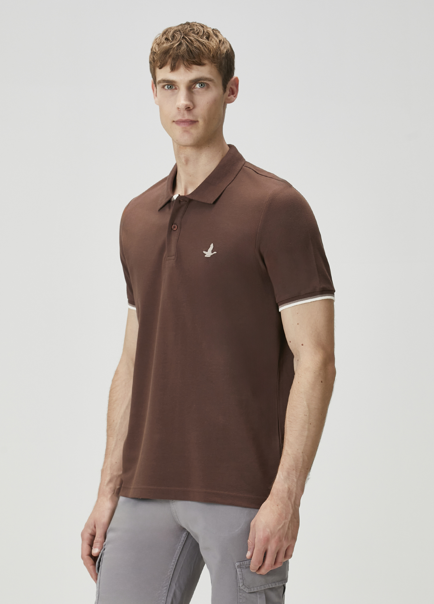 Kahverengi Vizon Polo Yaka T-shirt_1