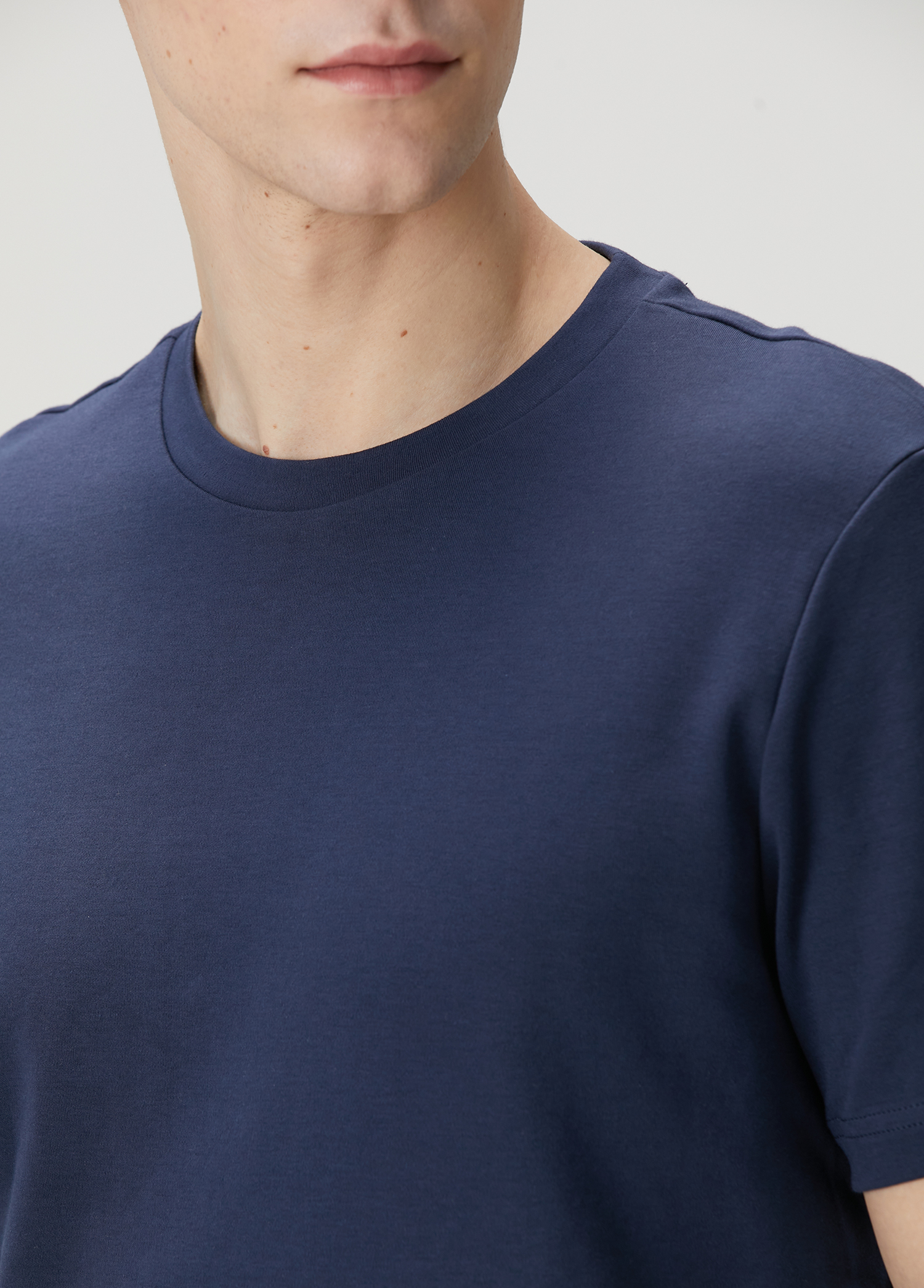 Regular Fit Lacivert Interlok T-shirt_4