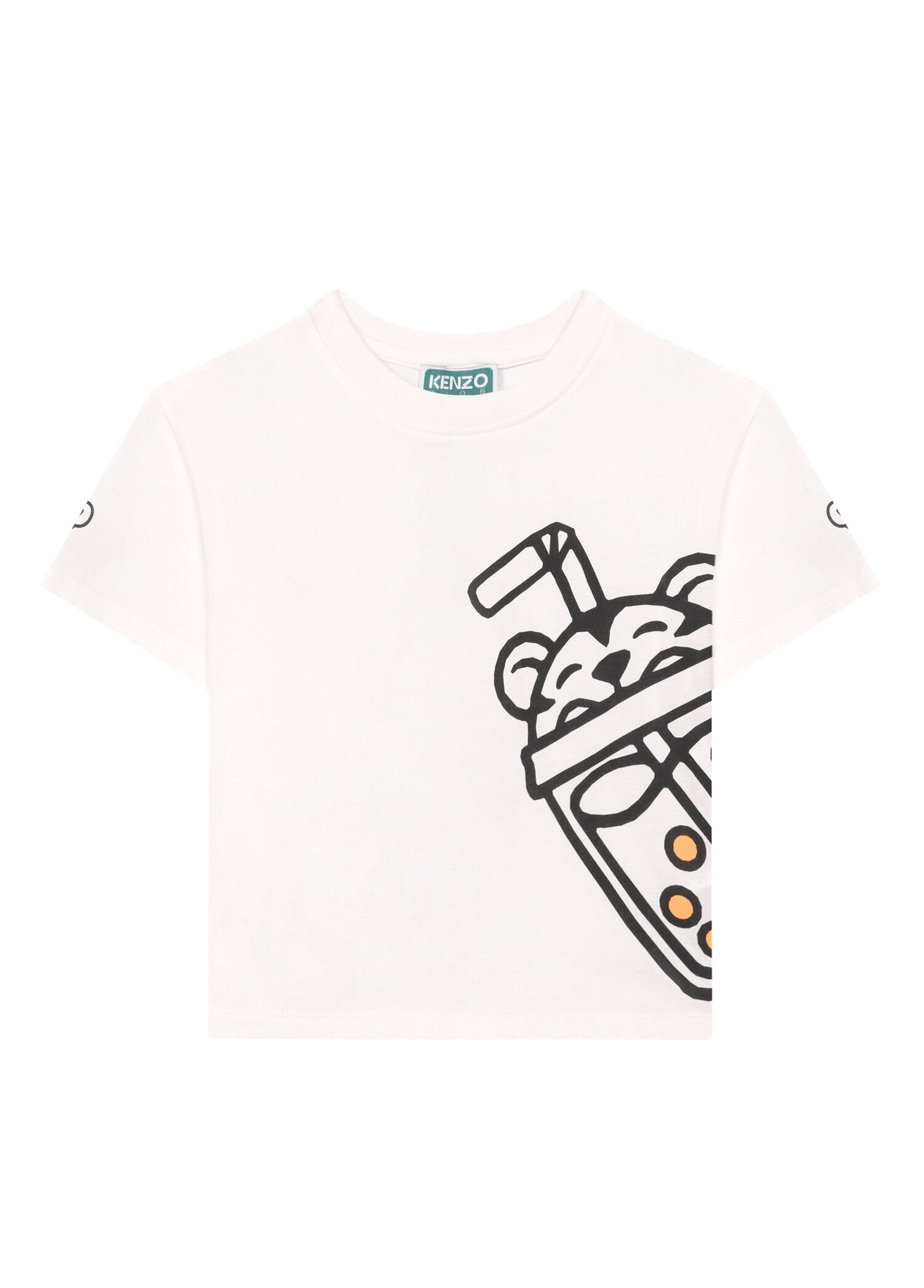 Beyaz Grafik Baskılı Erkek Çocuk T-shirt