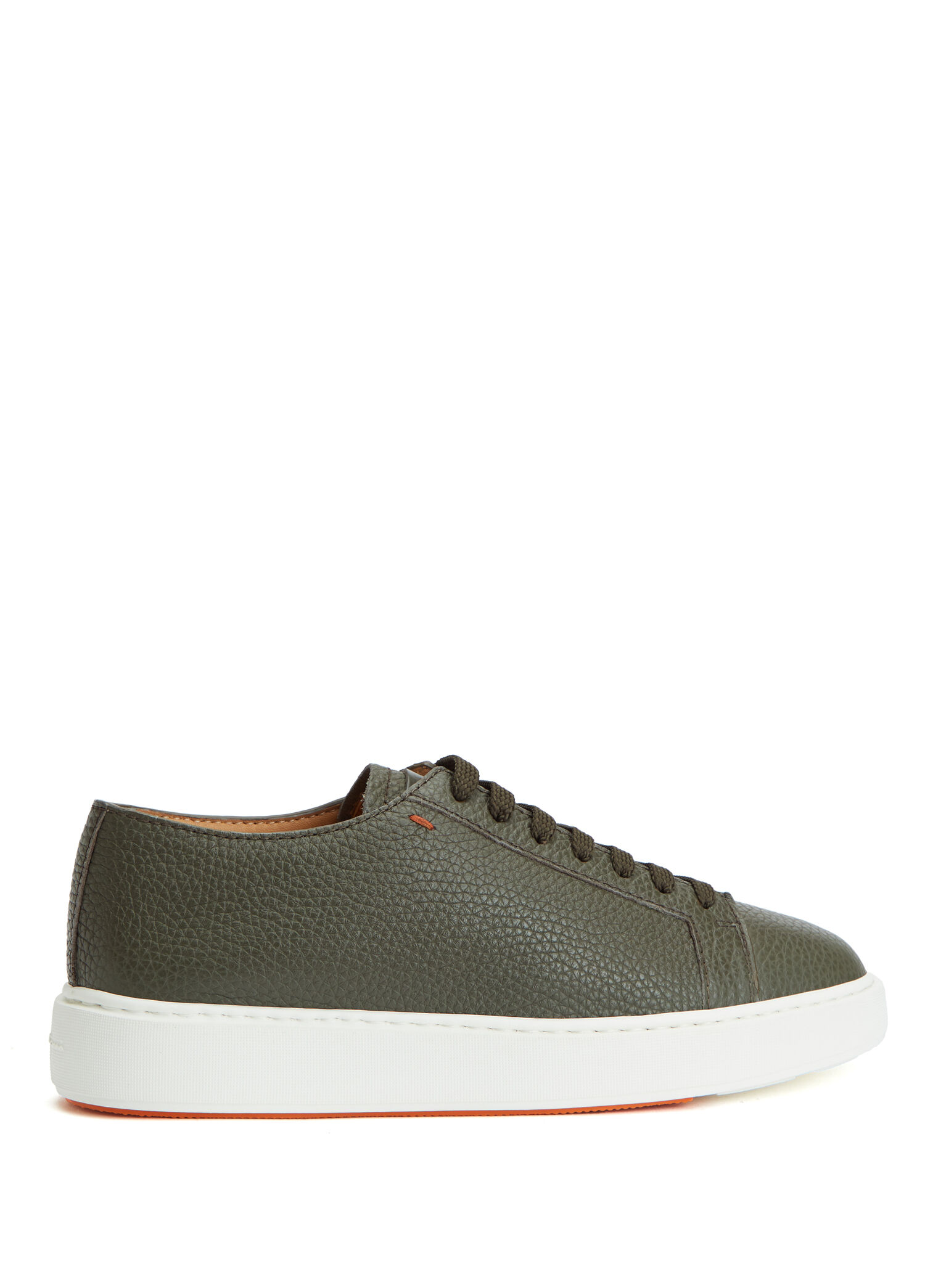 Haki Dokulu Erkek Deri Sneaker