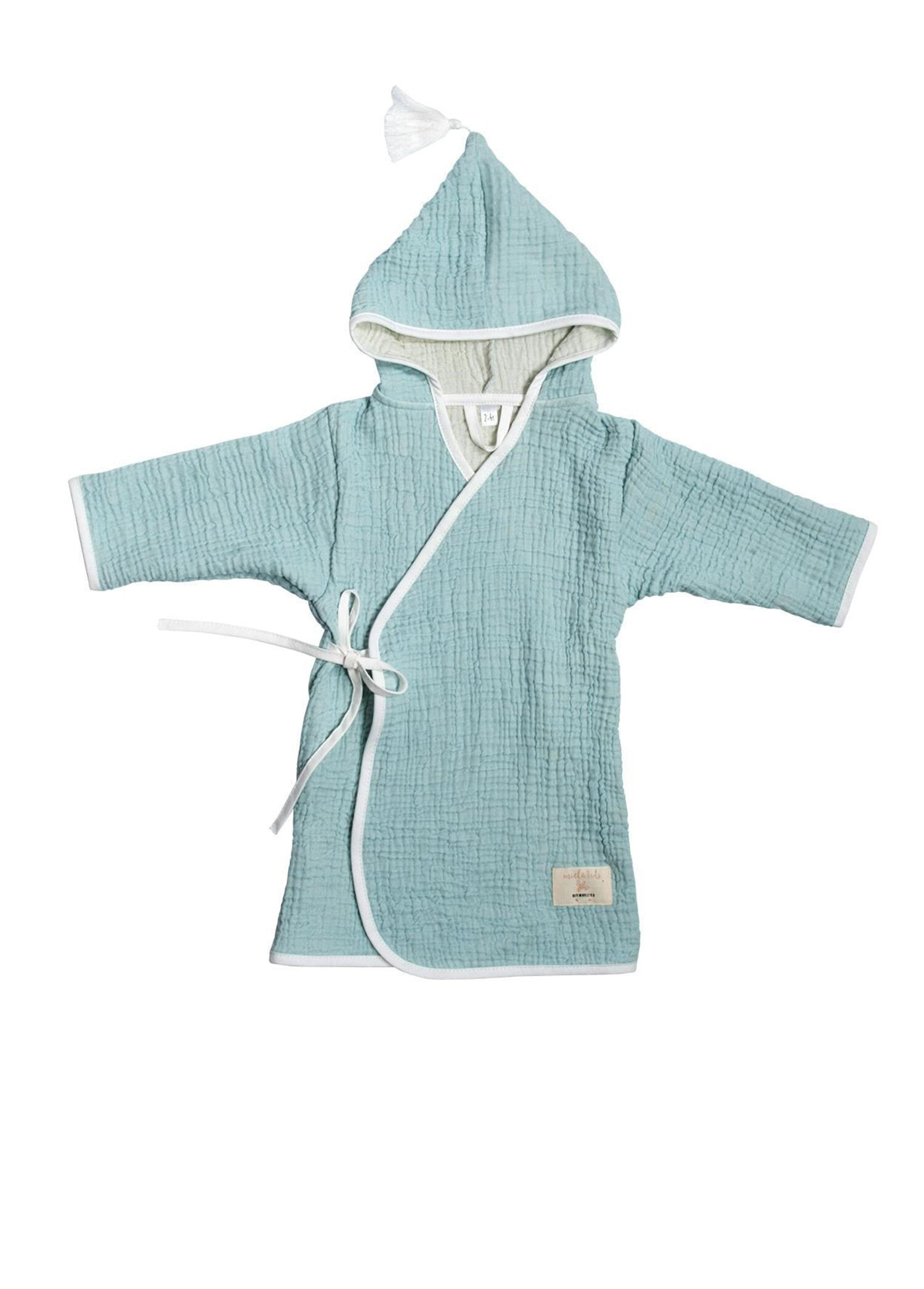 Marshmallow Açık Mint Pamuklu Unisex Çocuk Kimono Bornoz