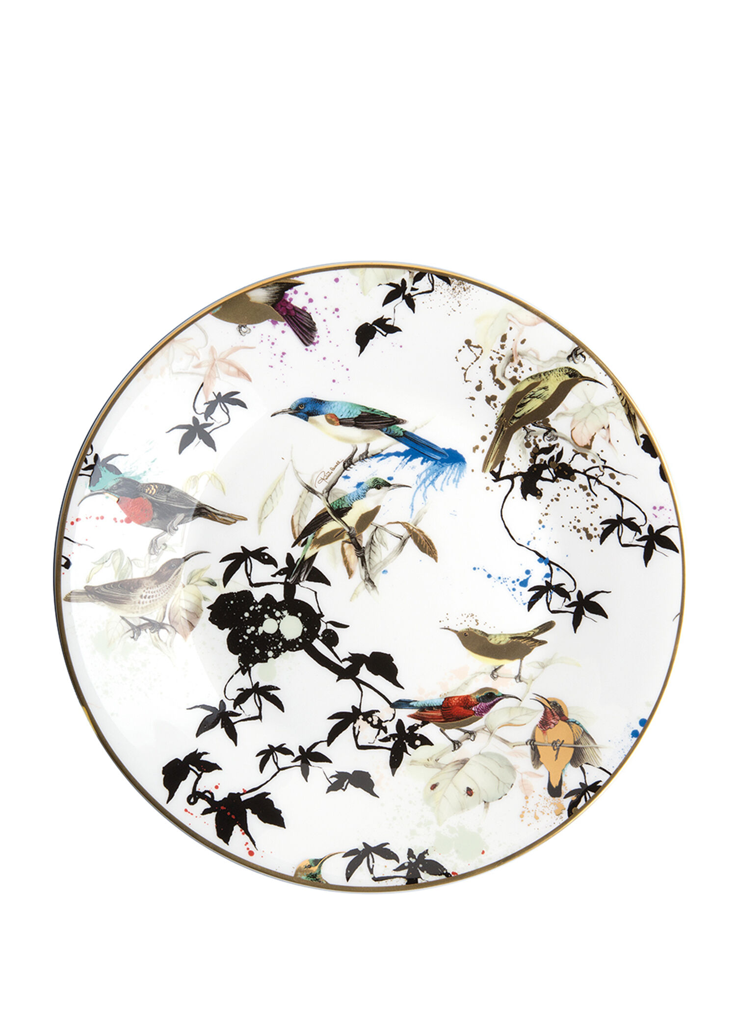 Garden's Birds Kuş Desenli Porselen Pasta Tabağı 21 cm