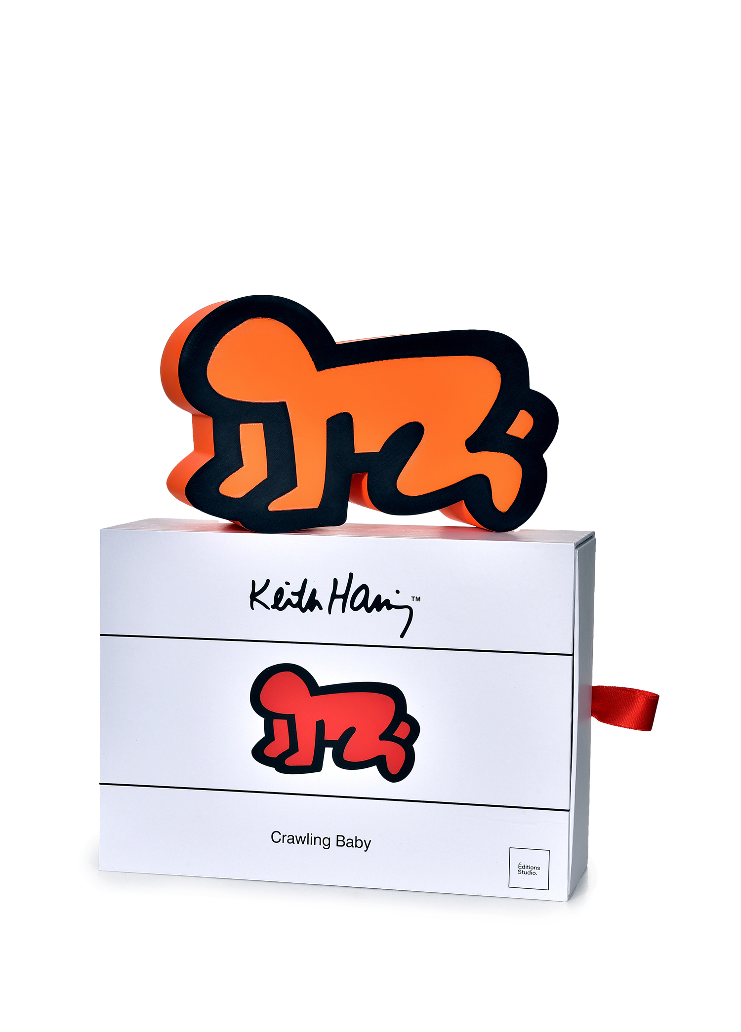 Keith Haring Crawling Baby Turuncu Heykel